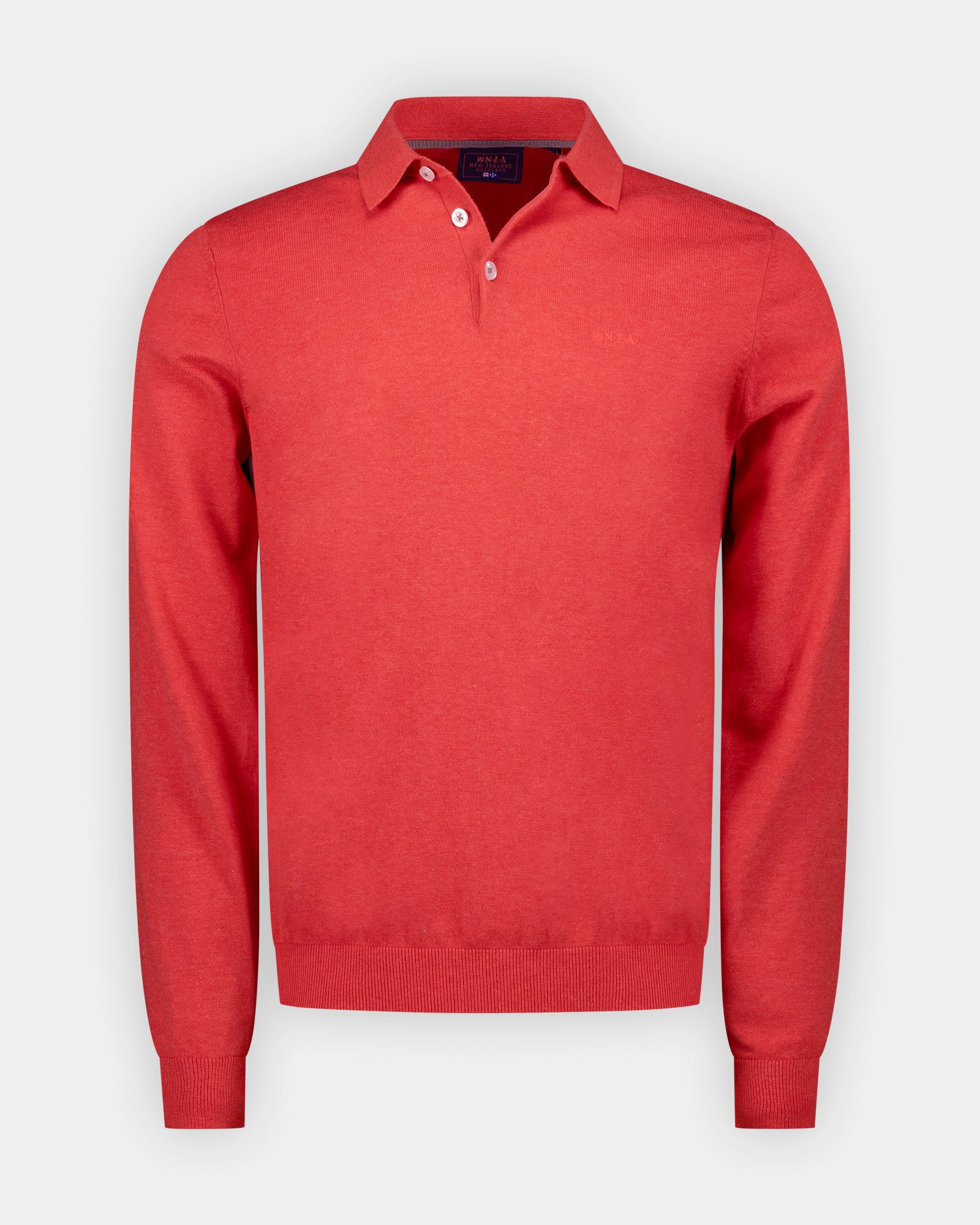 Polo rojo de algodón de manga larga Polo rojo de algodón de manga larga