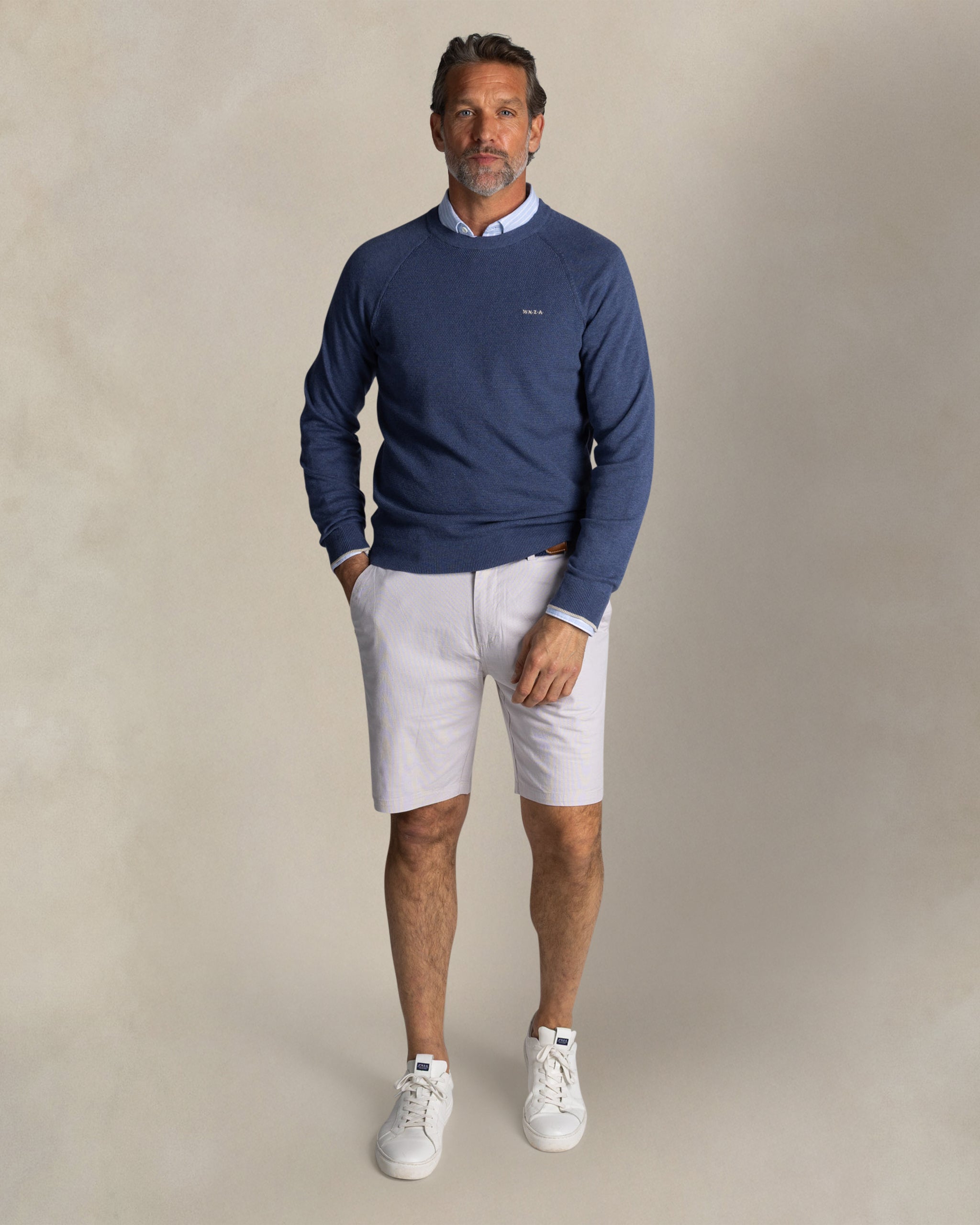 Blue cotton crew neck sweater Blue cotton crew neck sweater