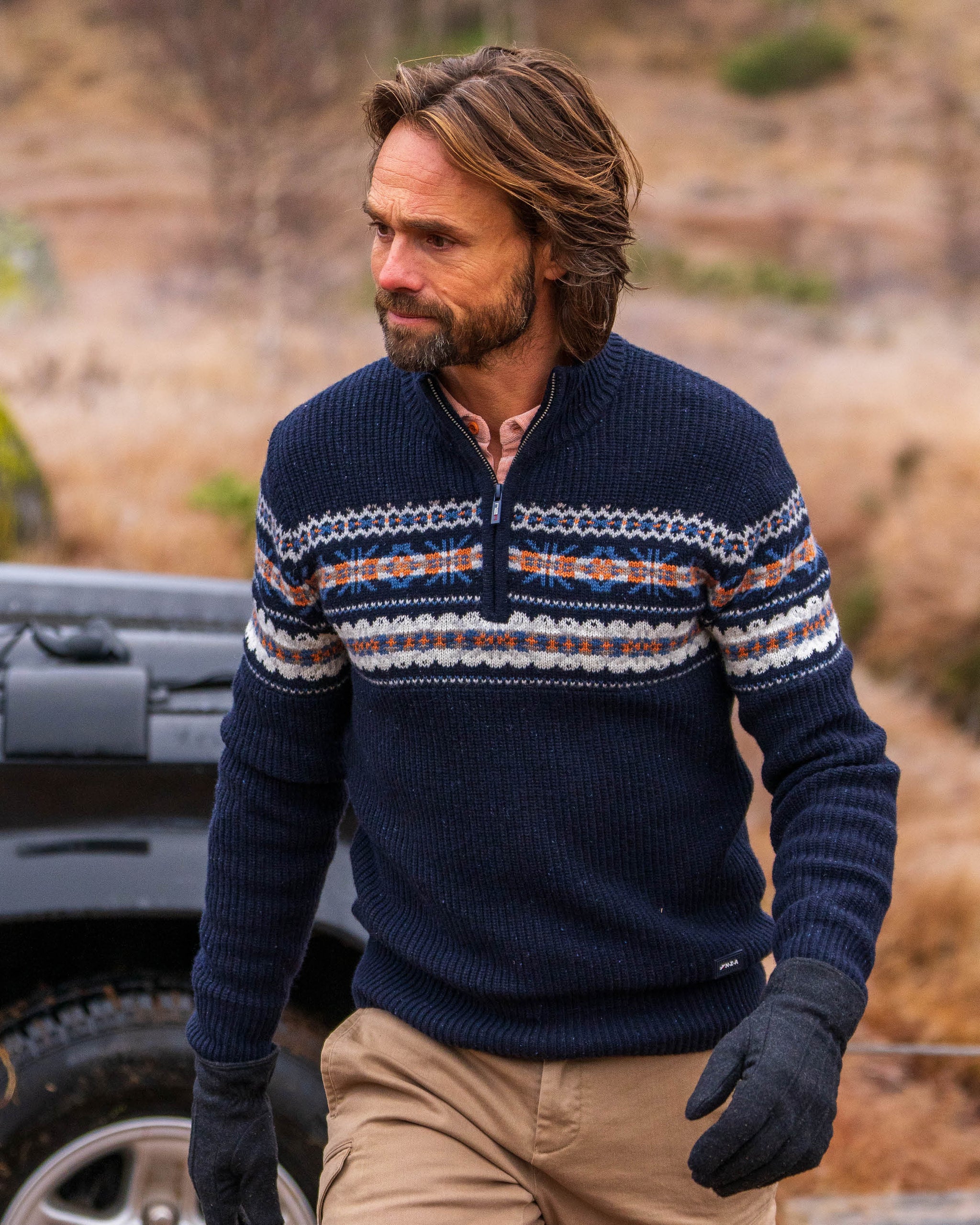 Blue cotton half zip Blue cotton half zip