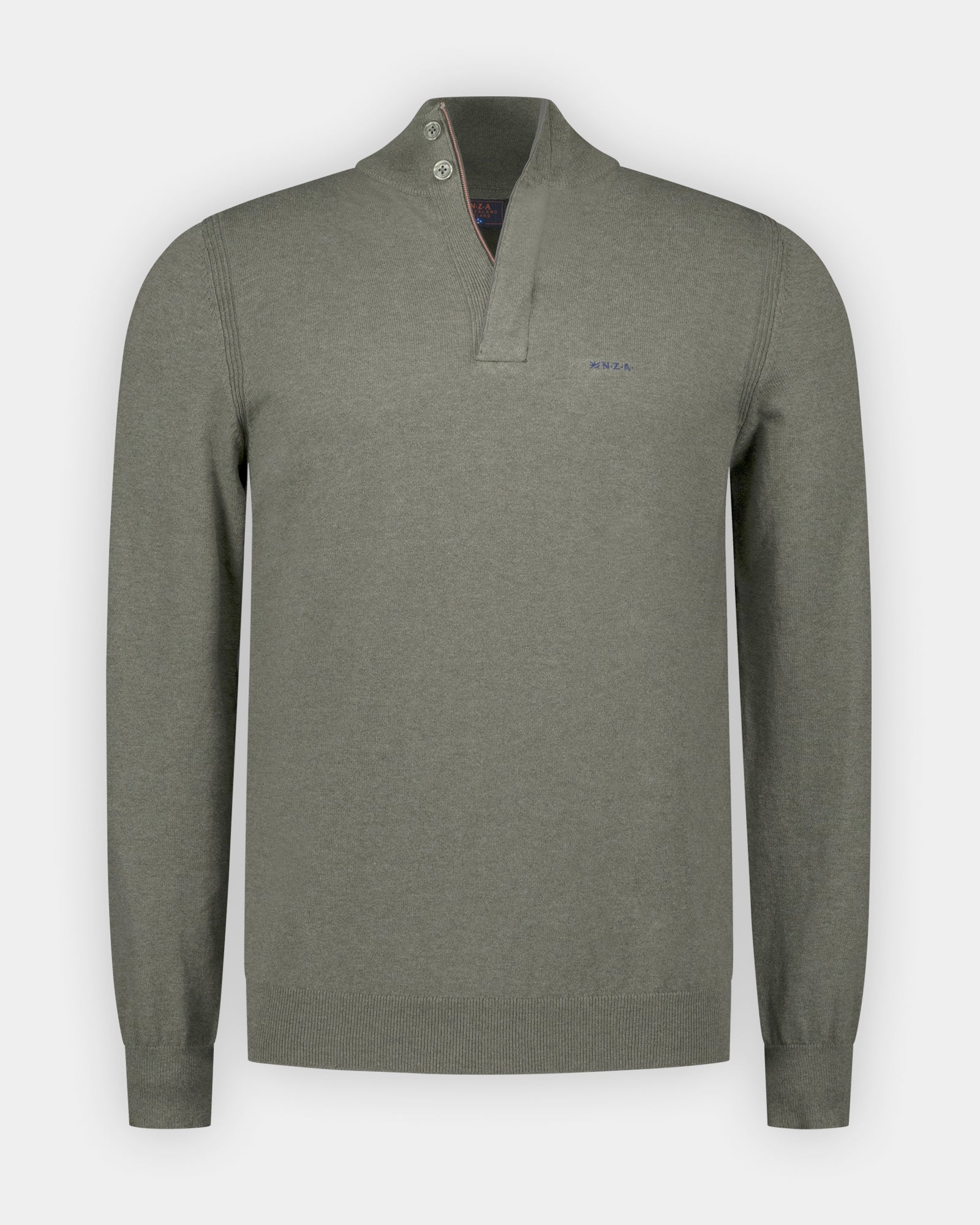 Groene katoenen quarter zip trui Groene katoenen quarter zip trui