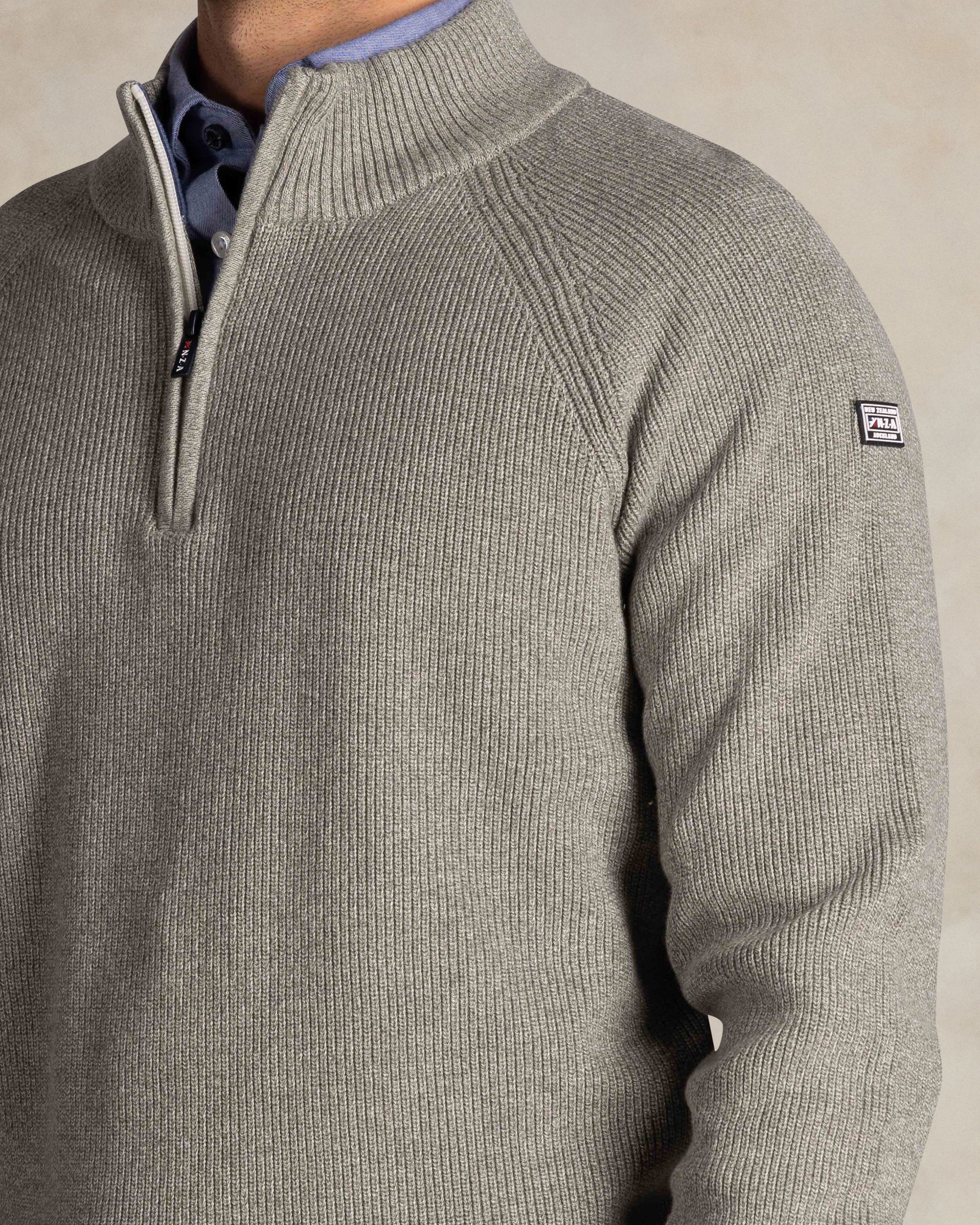 Groene katoenen half zip trui Groene katoenen half zip trui