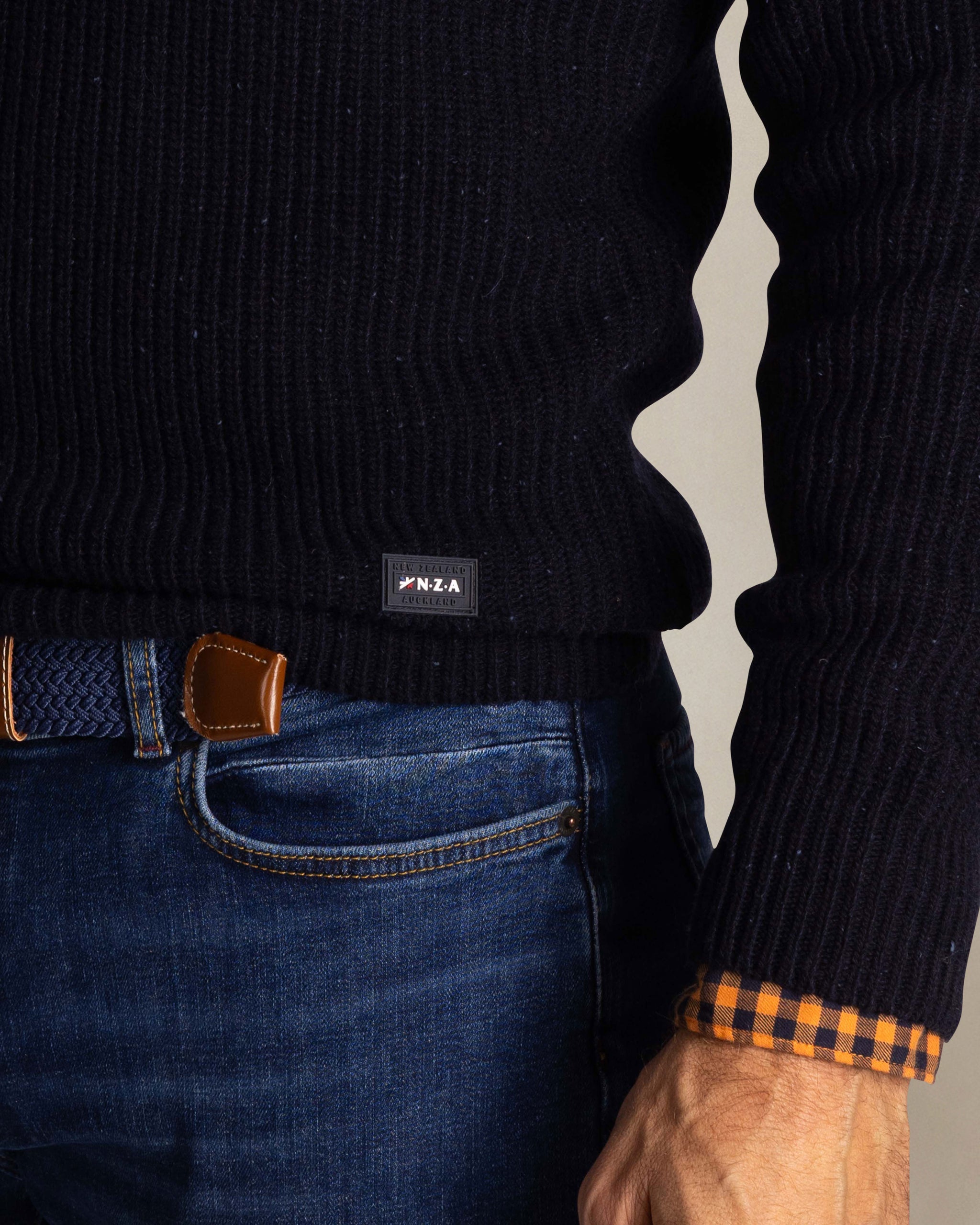 Bleu coton à demi-fermeture éclair Bleu coton à demi-fermeture éclair