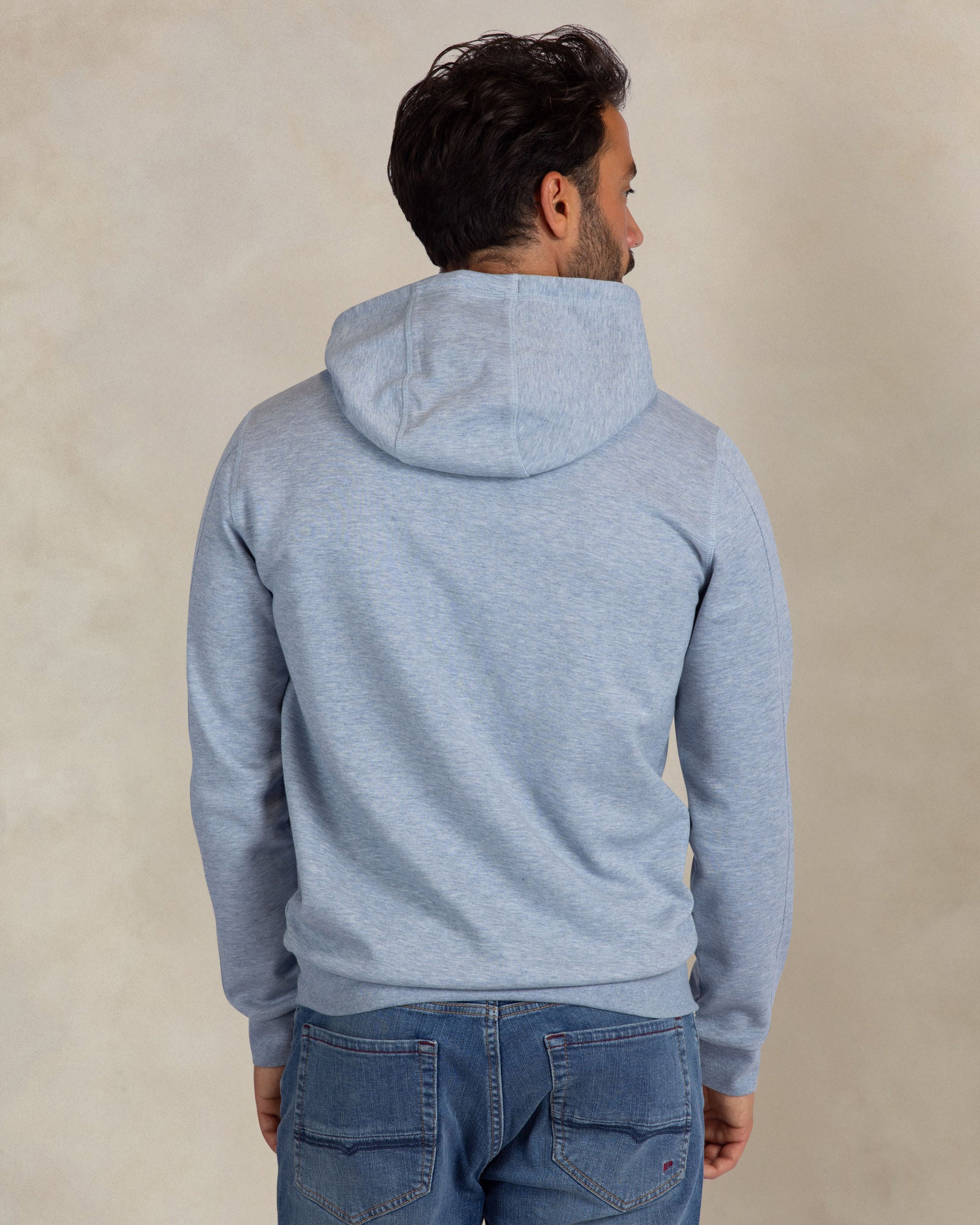 Sweat à capuche en coton bleu clair avec logo Sweat à capuche en coton bleu clair avec logo