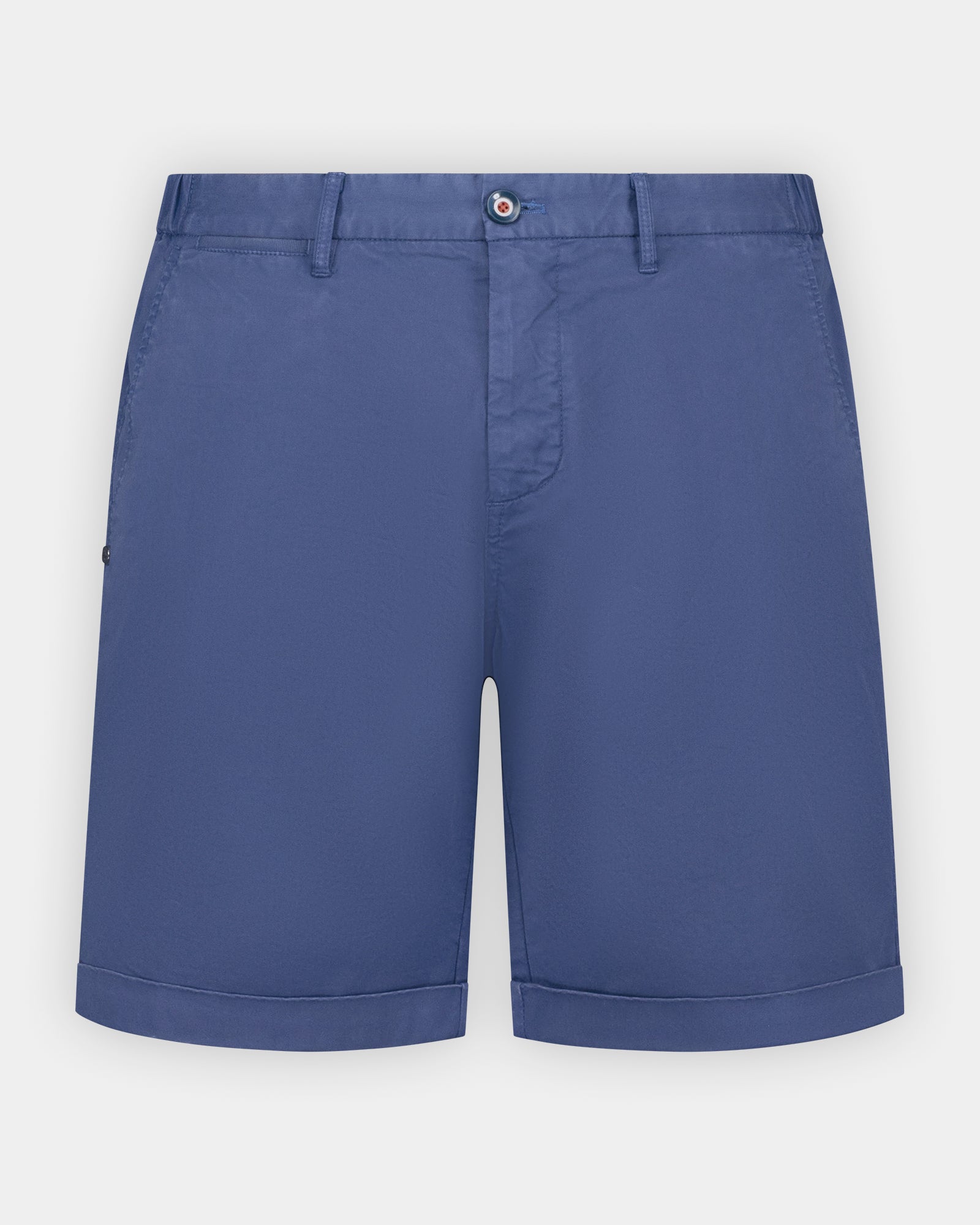Blauwe stretch katoenen chino shorts Blauwe stretch katoenen chino shorts