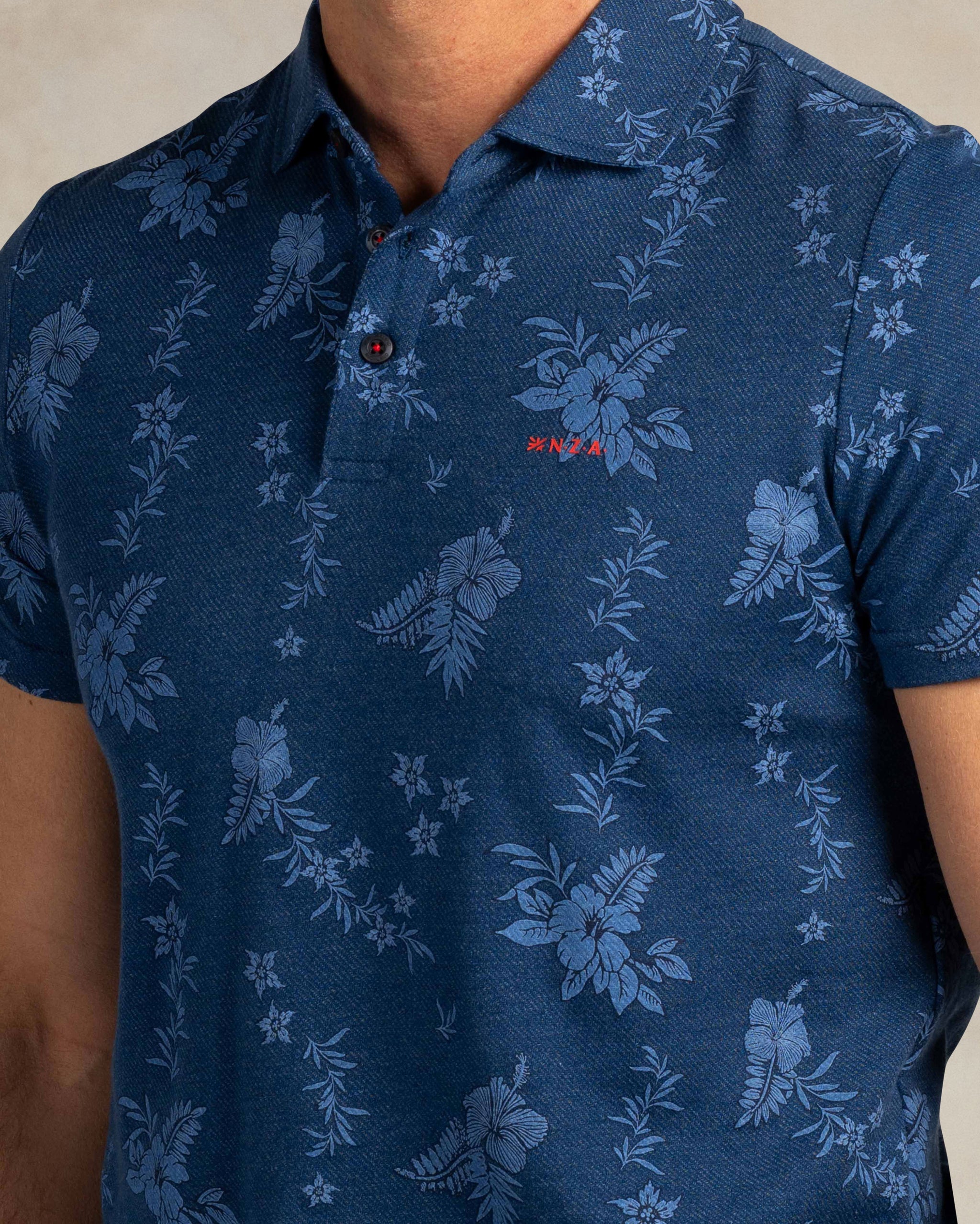 Blauwe katoenen polo Blauwe katoenen polo