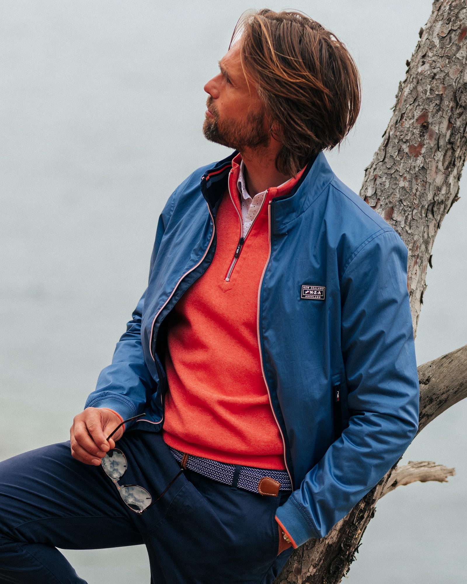 Blue cotton bomber jacket Blue cotton bomber jacket