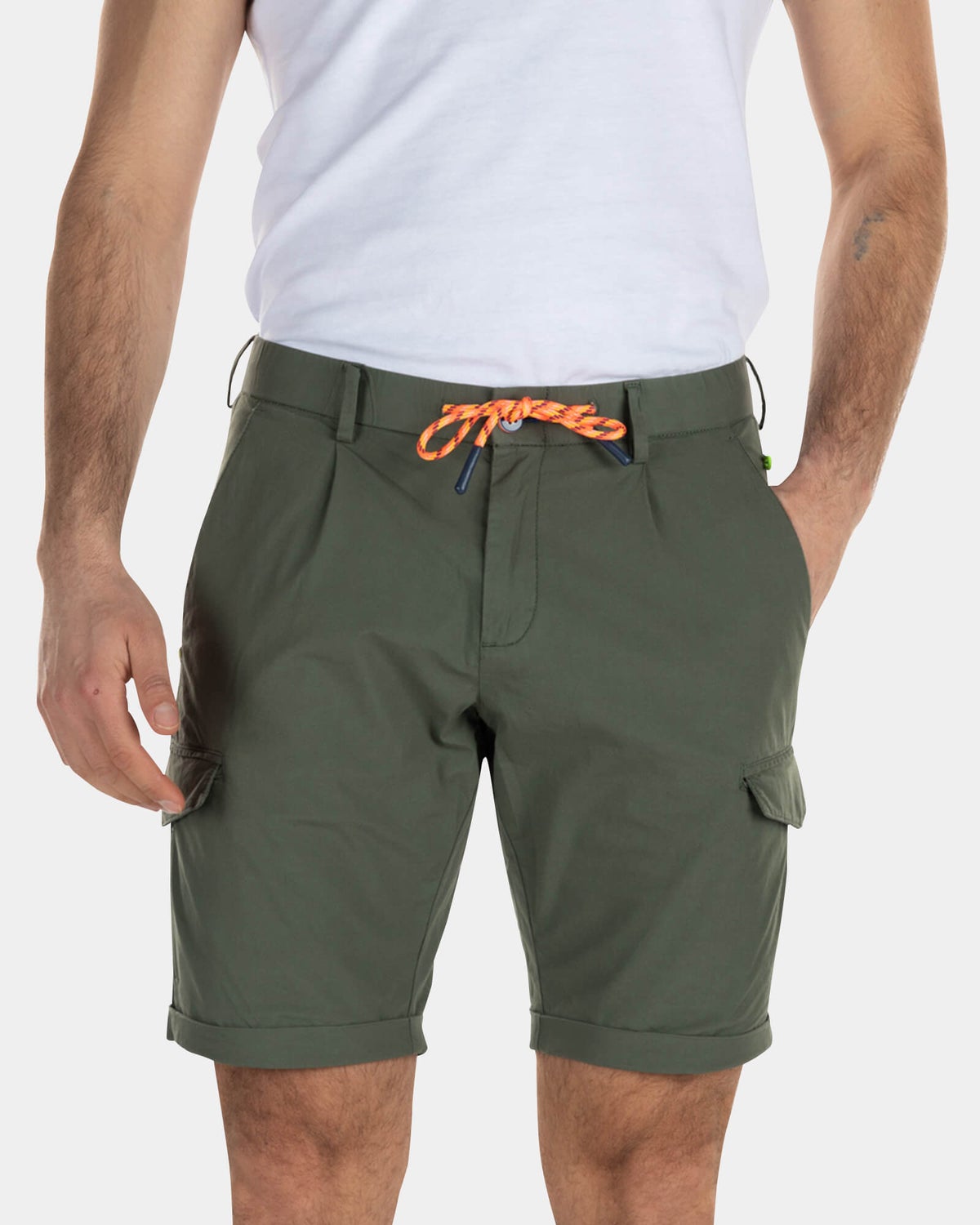 Cargo-Shorts aus Baumwolle - High Summer Army