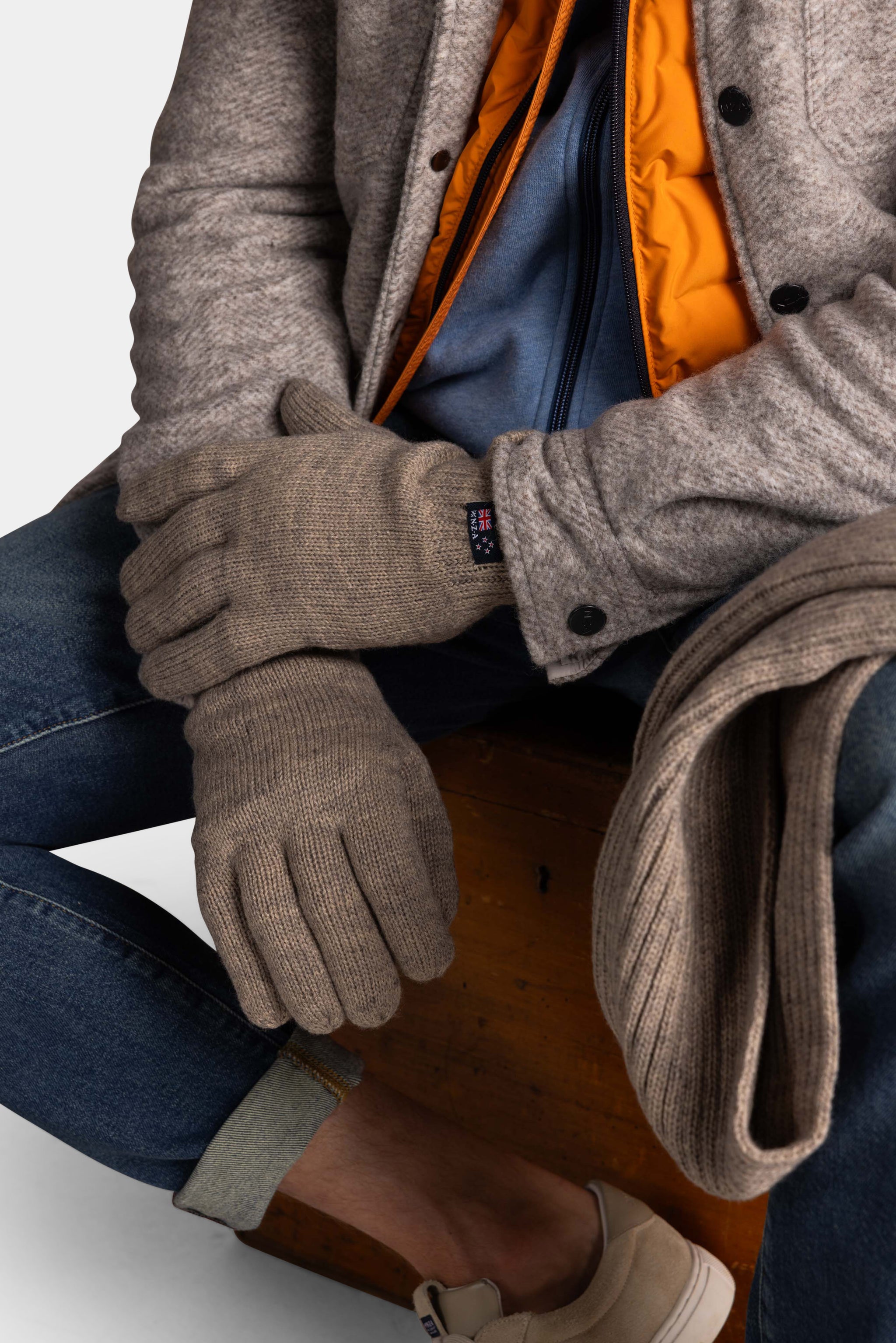 Gant en maille écru en polyamide Gant en maille écru en polyamide