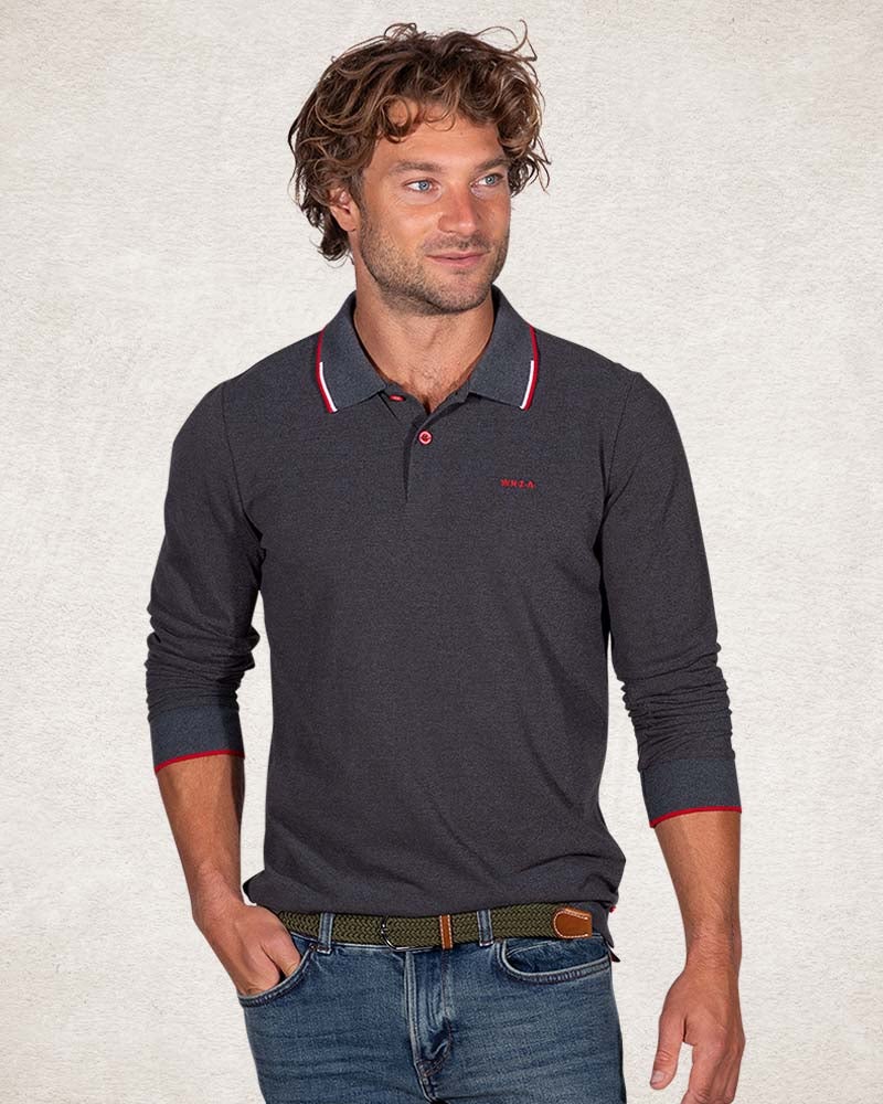 Plain cotton rugby shirt - Smoked Green Plain cotton rugby shirt - Smoked Green