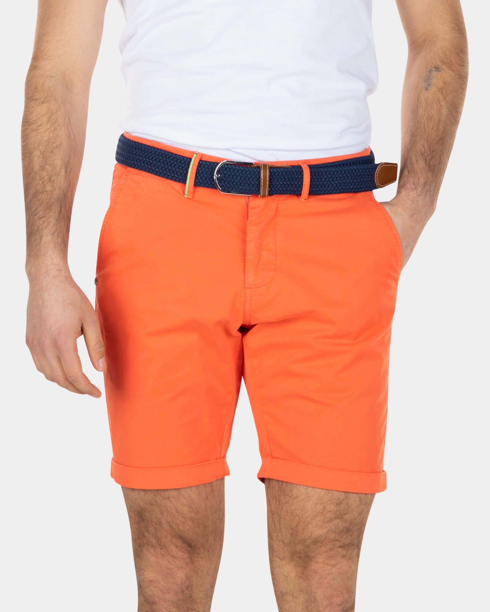 Cotton stretch chino shorts - Burned Orange Cotton stretch chino shorts - Burned Orange