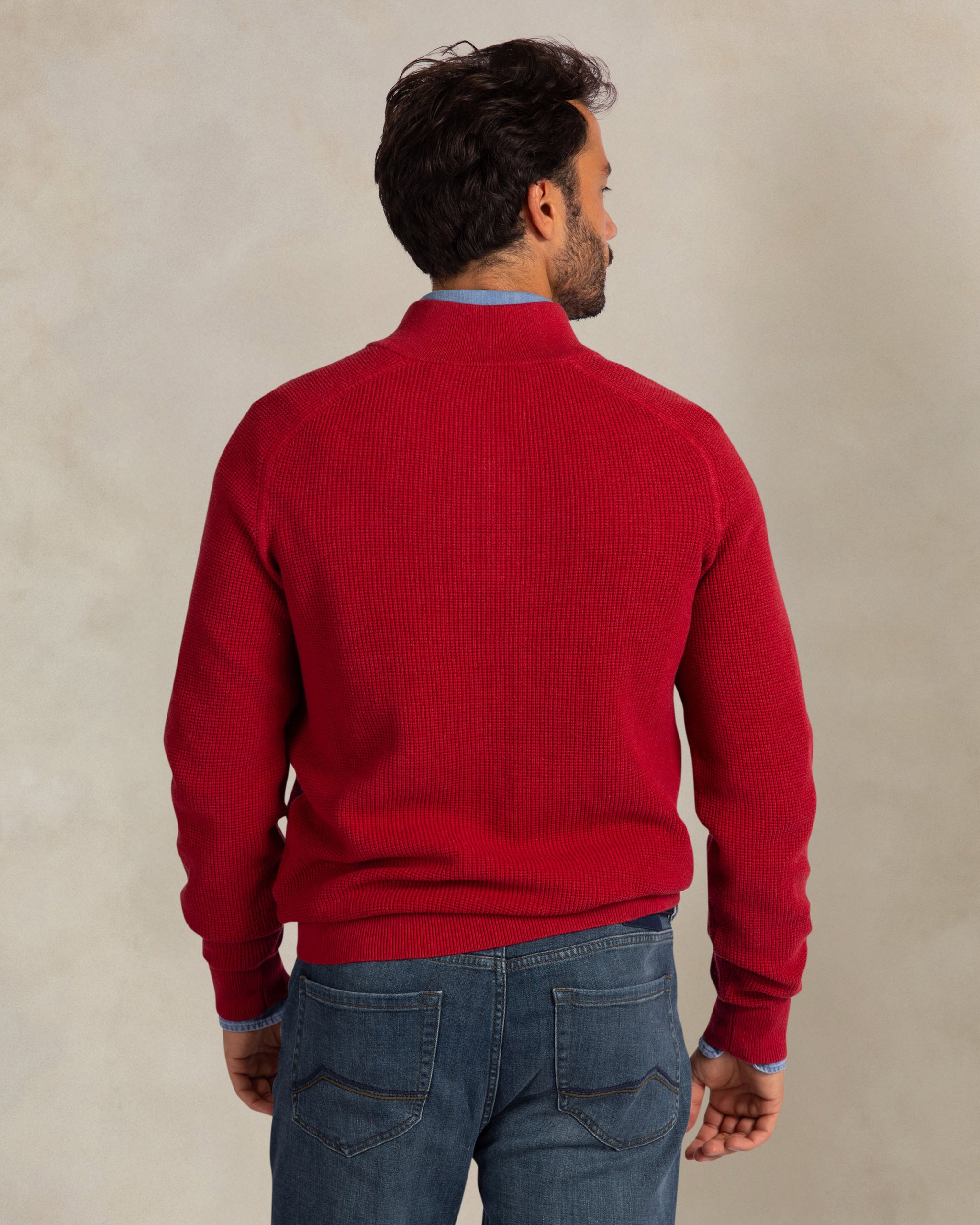 Tricot quart zip 100 % coton Tricot quart zip 100 % coton