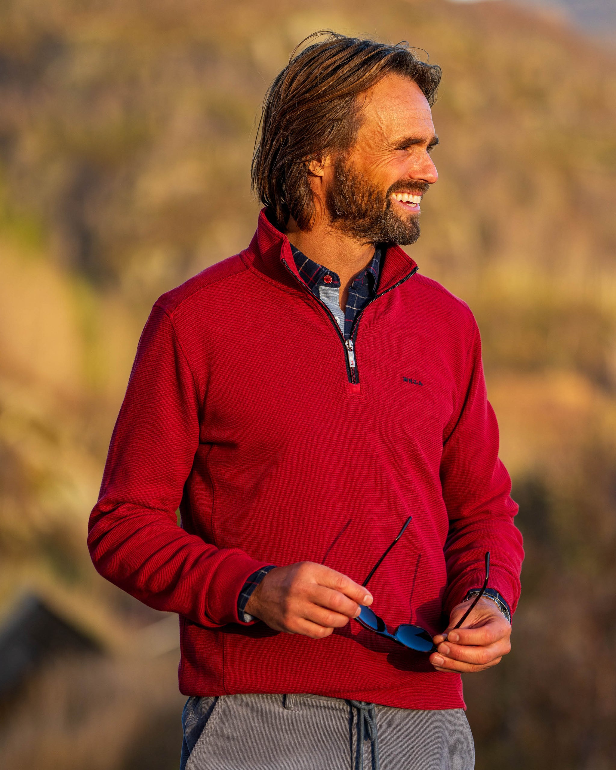 Red cotton half zip sweater Red cotton half zip sweater