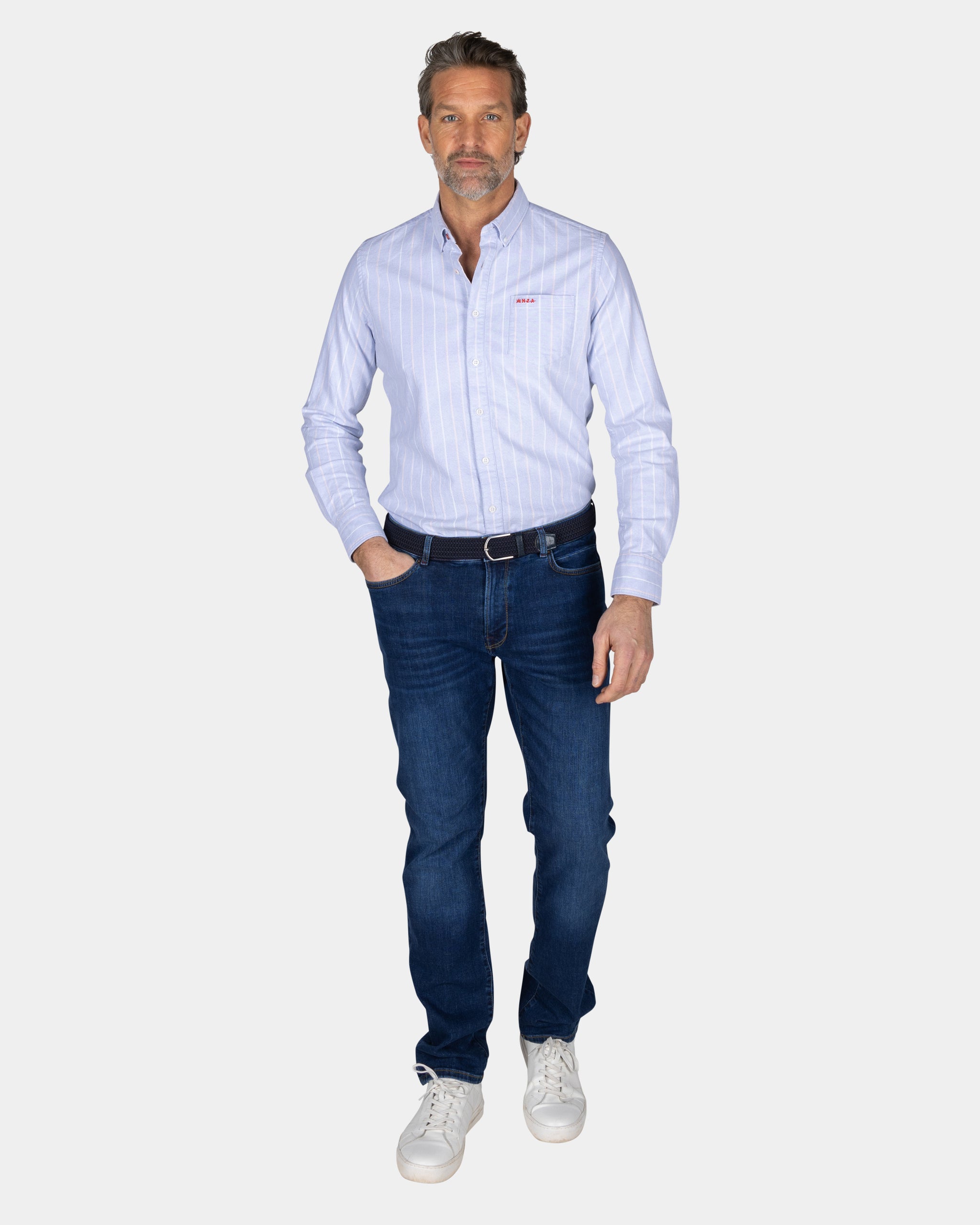 Lichtblauw gestreept overhemd Lichtblauw gestreept overhemd