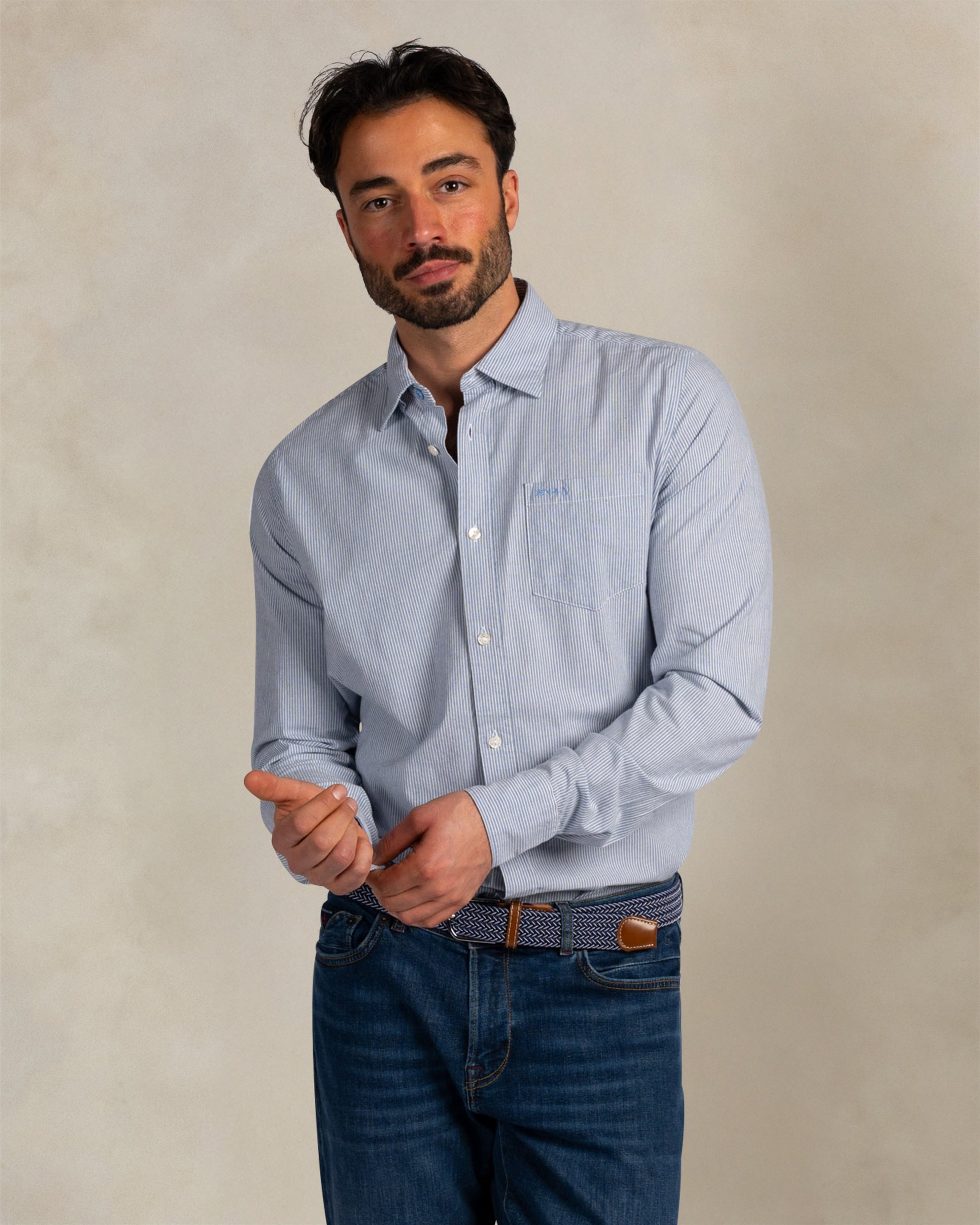 Blauw overhemd met streep Blauw overhemd met streep