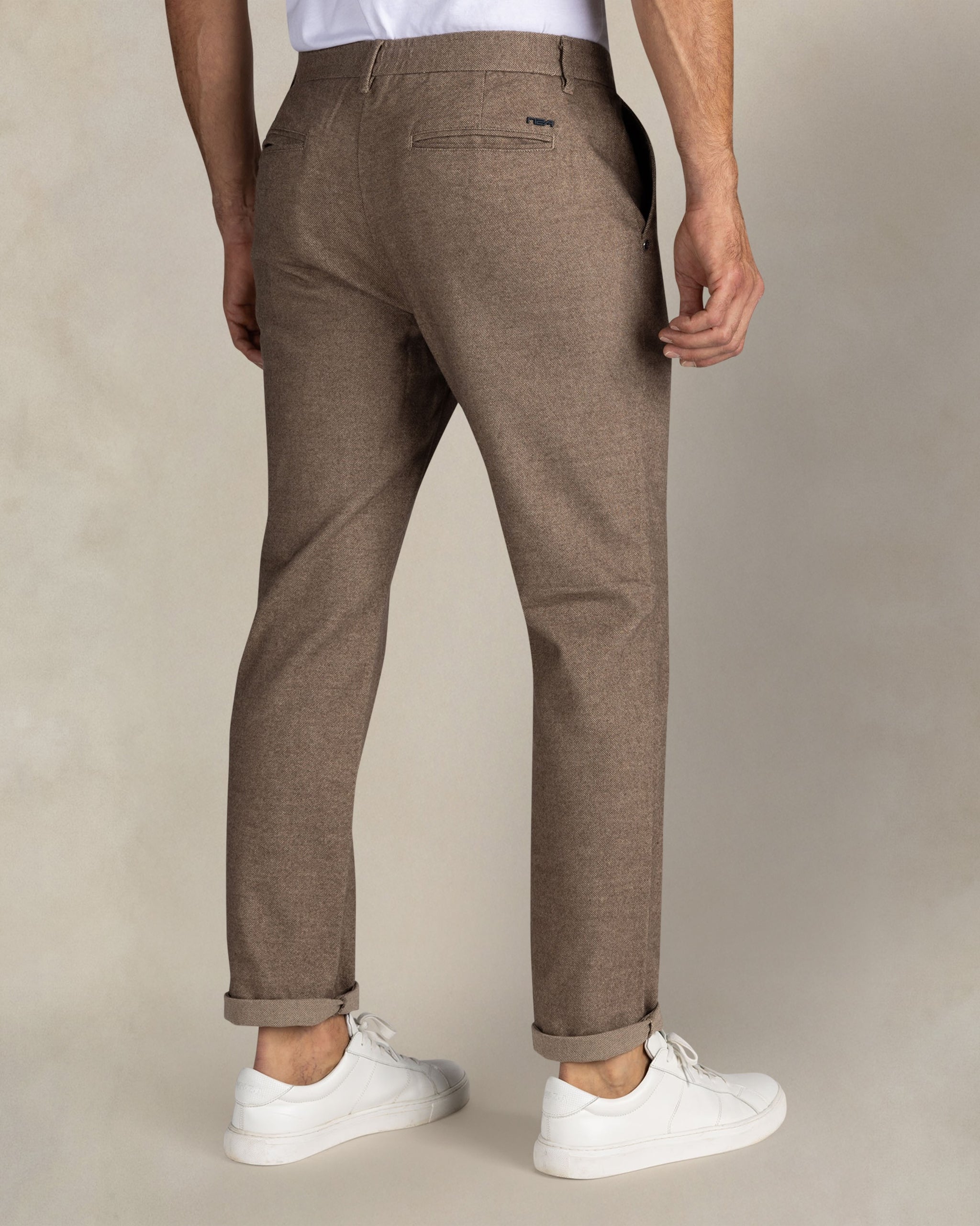 Brown cotton stretch trousers Brown cotton stretch trousers