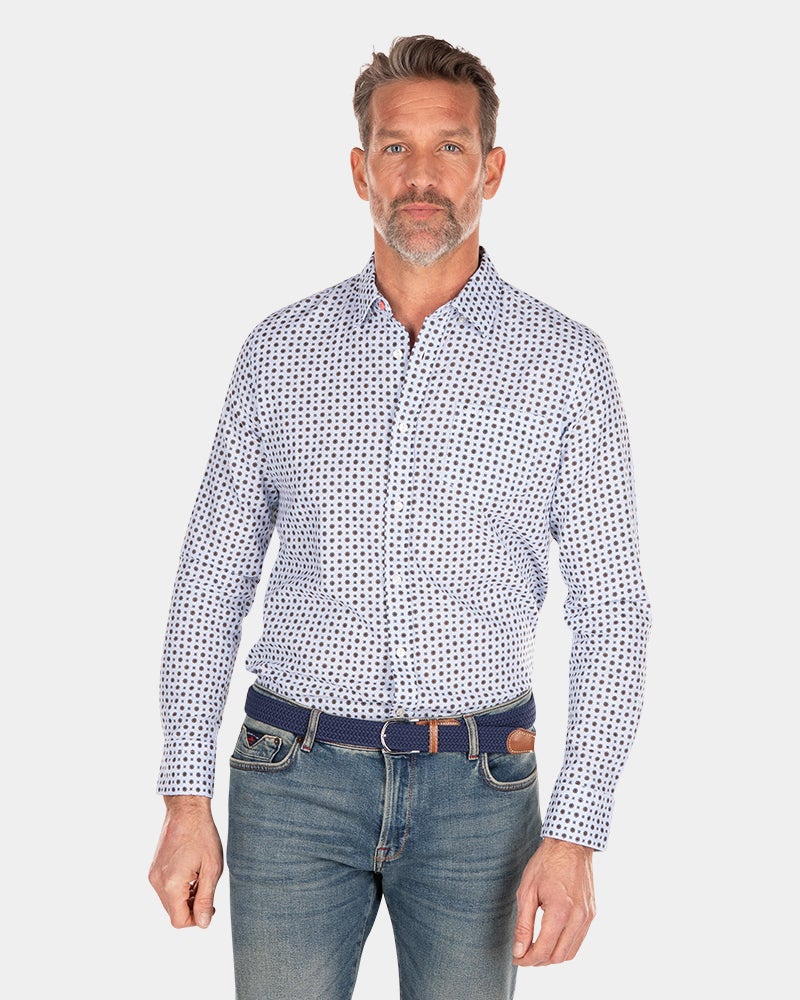 Blauw overhemd met linnen - Universal Blue Blauw overhemd met linnen - Universal Blue