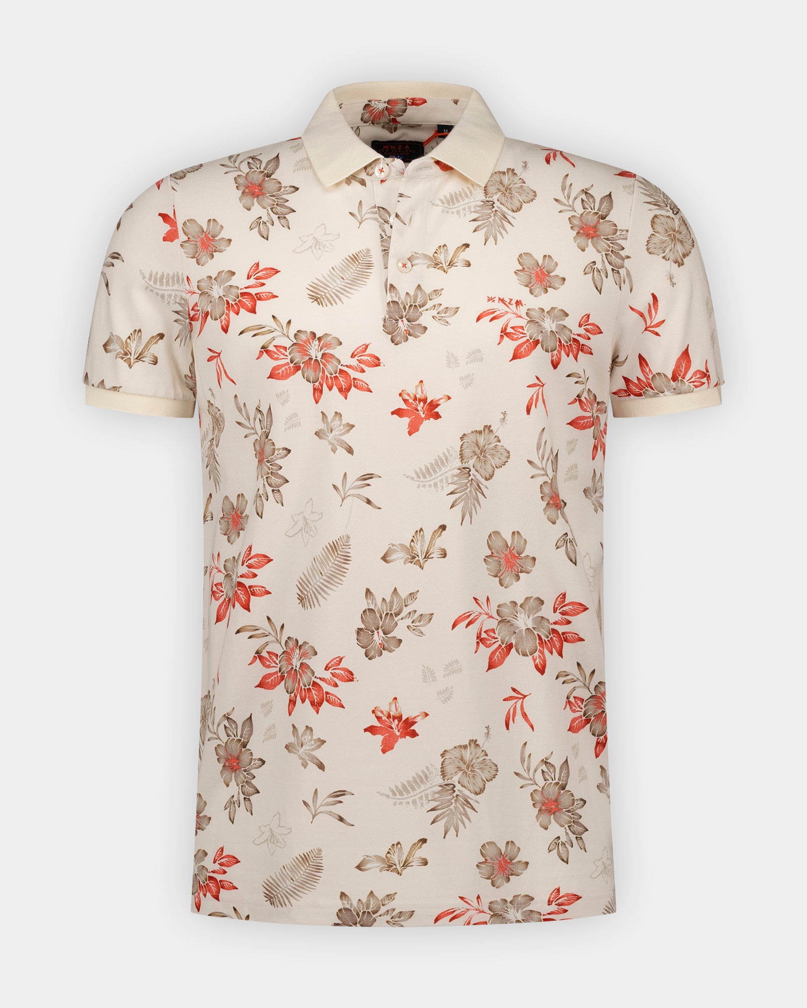 Ecru cotton polo with print Ecru cotton polo with print