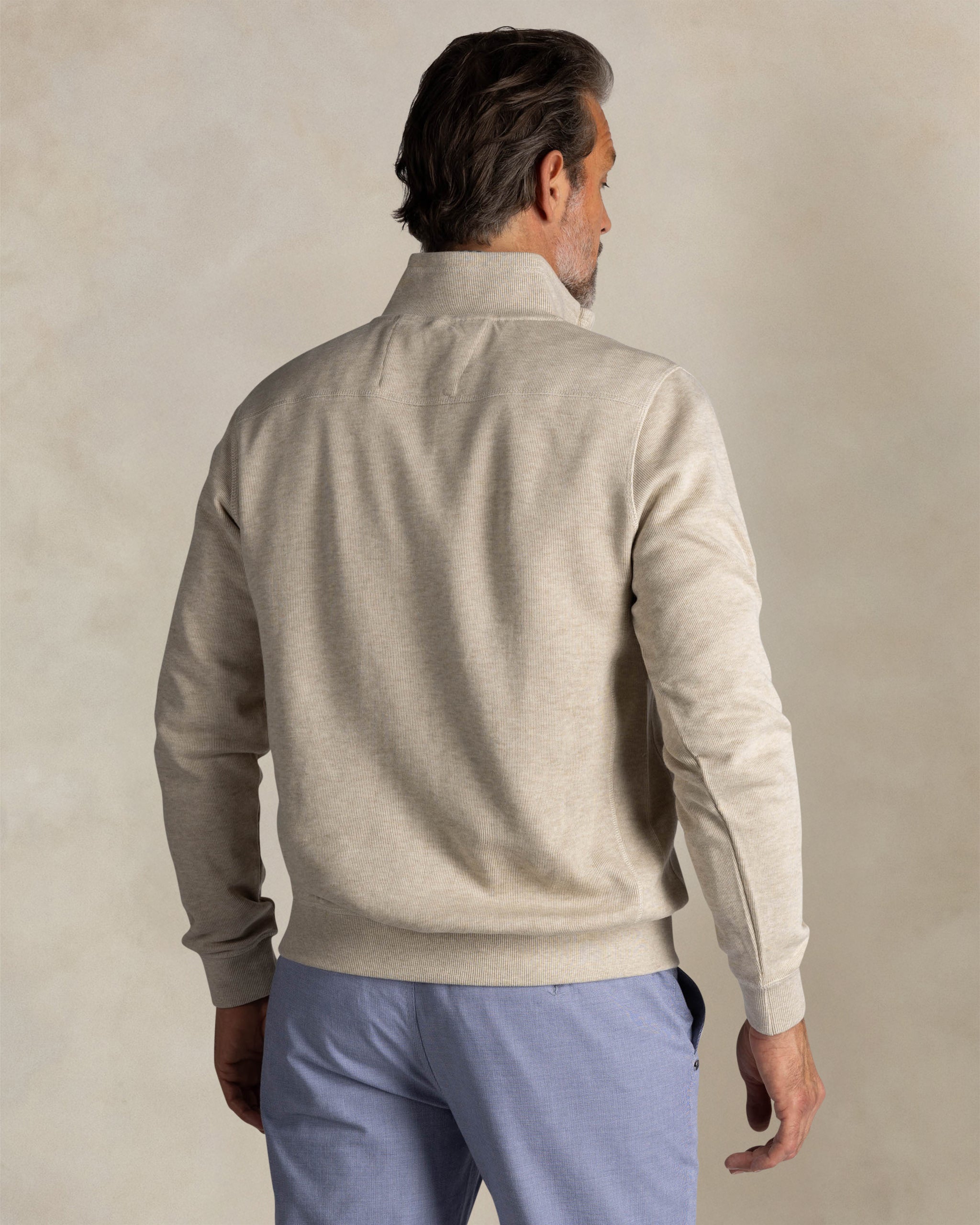 Ecru Half Zip Cotton Sweater Ecru Half Zip Cotton Sweater