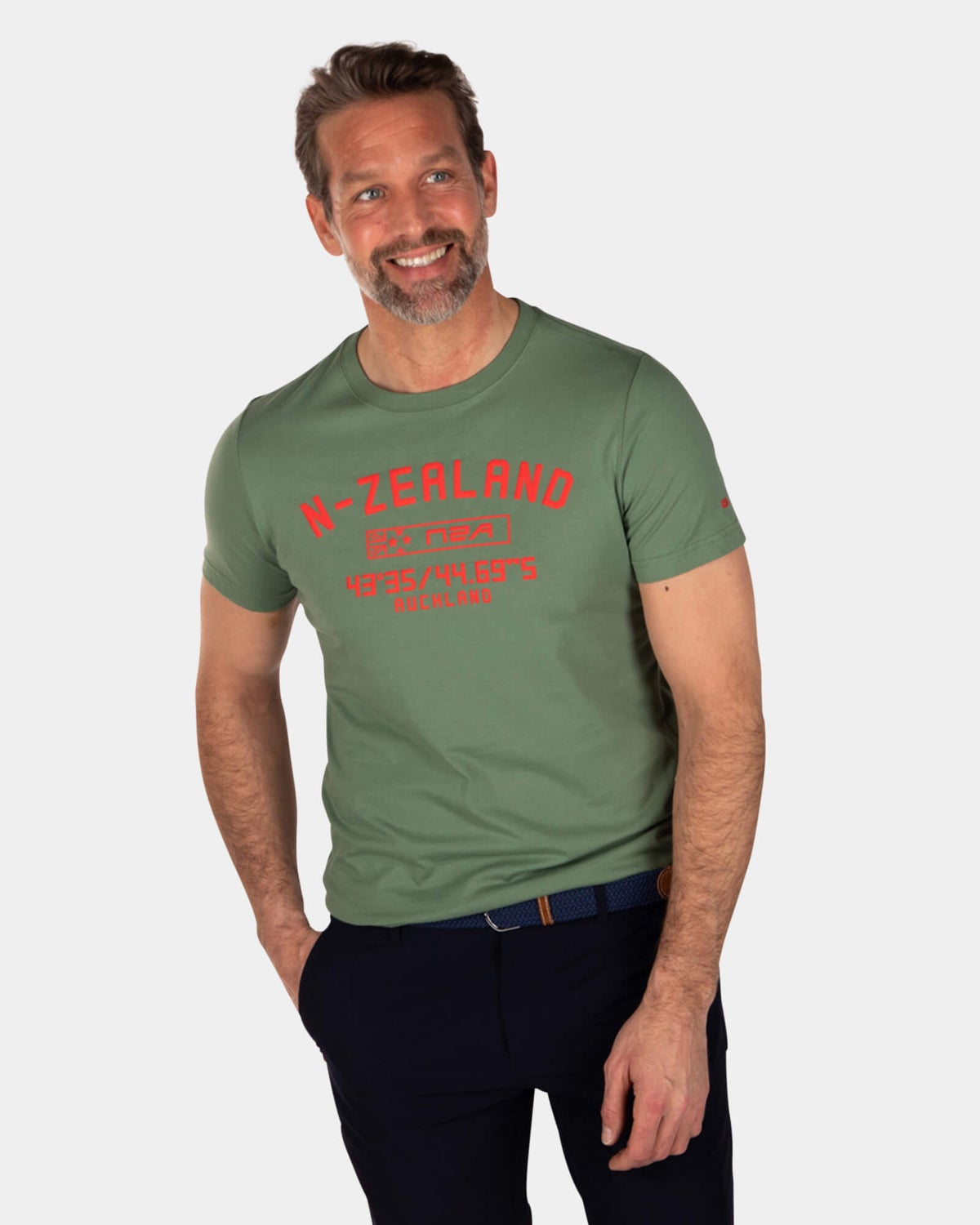 T-shirt col rond en coton imprimé - Active Army