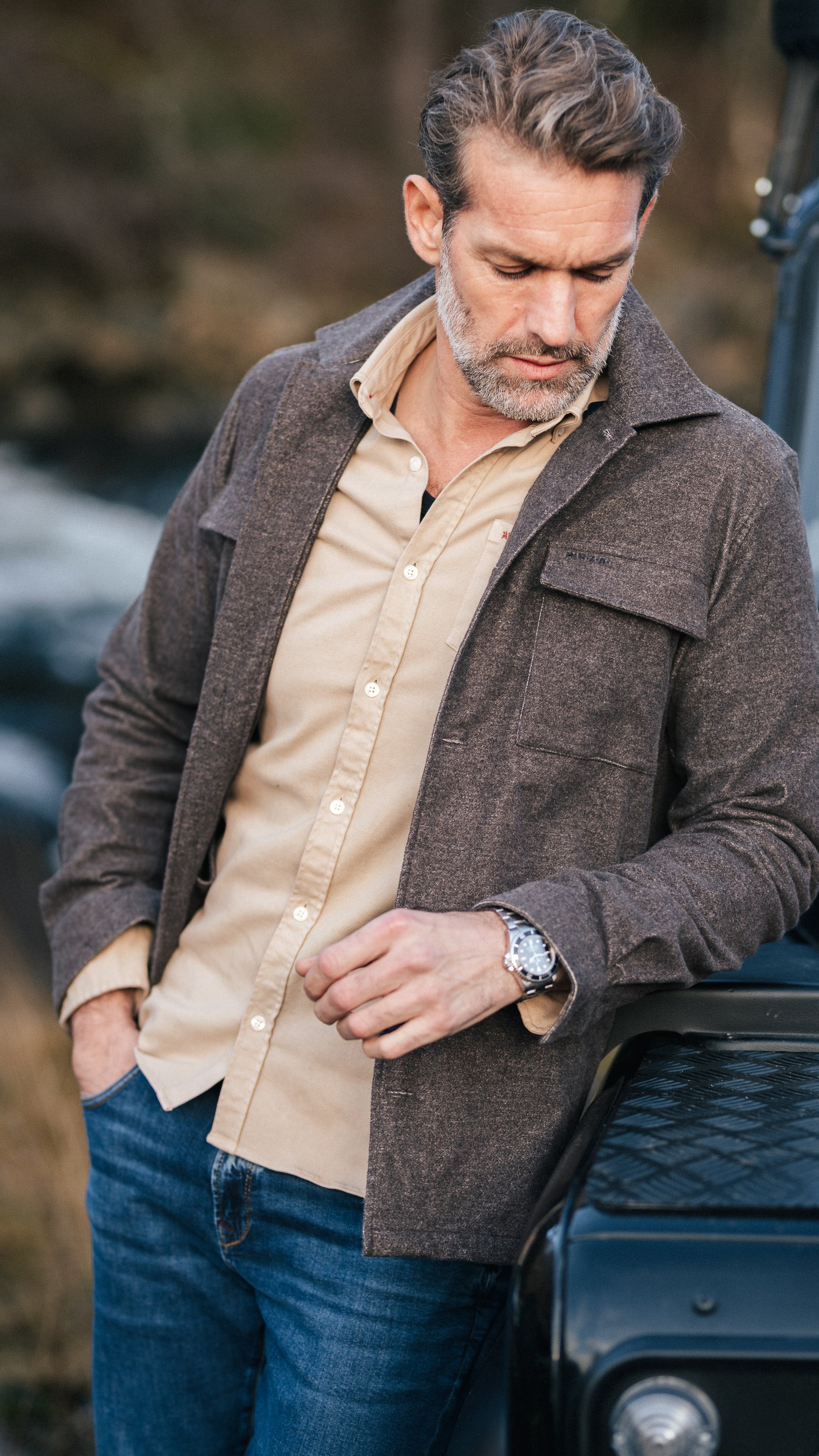 Donkerbruin flanellen overshirt - Mud Donkerbruin flanellen overshirt - Mud