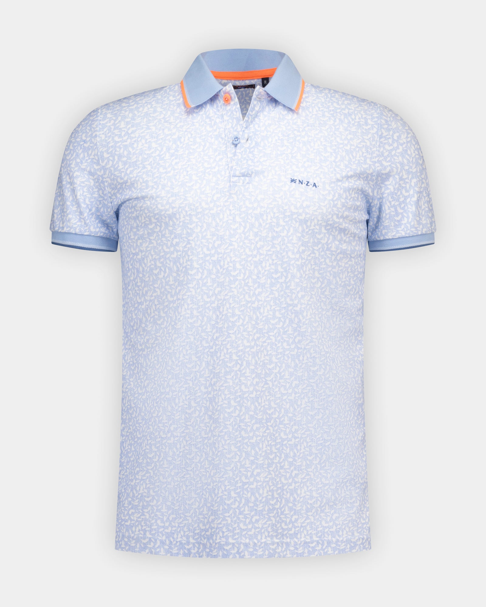Polo imprimé en 100% coton bleu clair Polo imprimé en 100% coton bleu clair