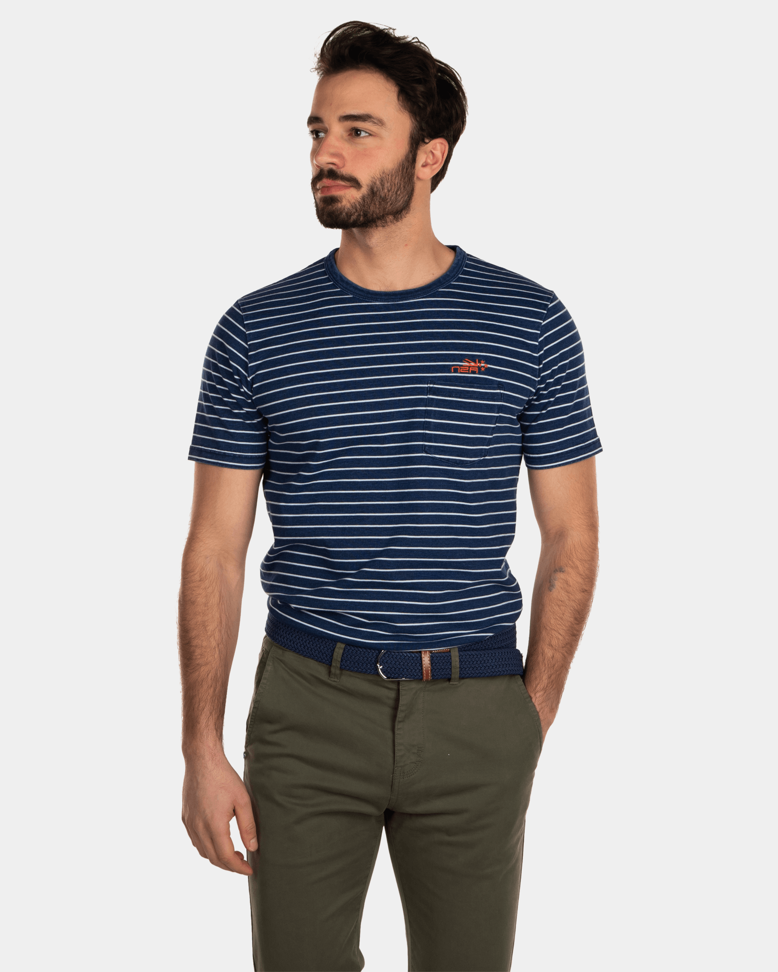 T-shirt Coton Rayé Indigo - Indigo T-shirt Coton Rayé Indigo - Indigo
