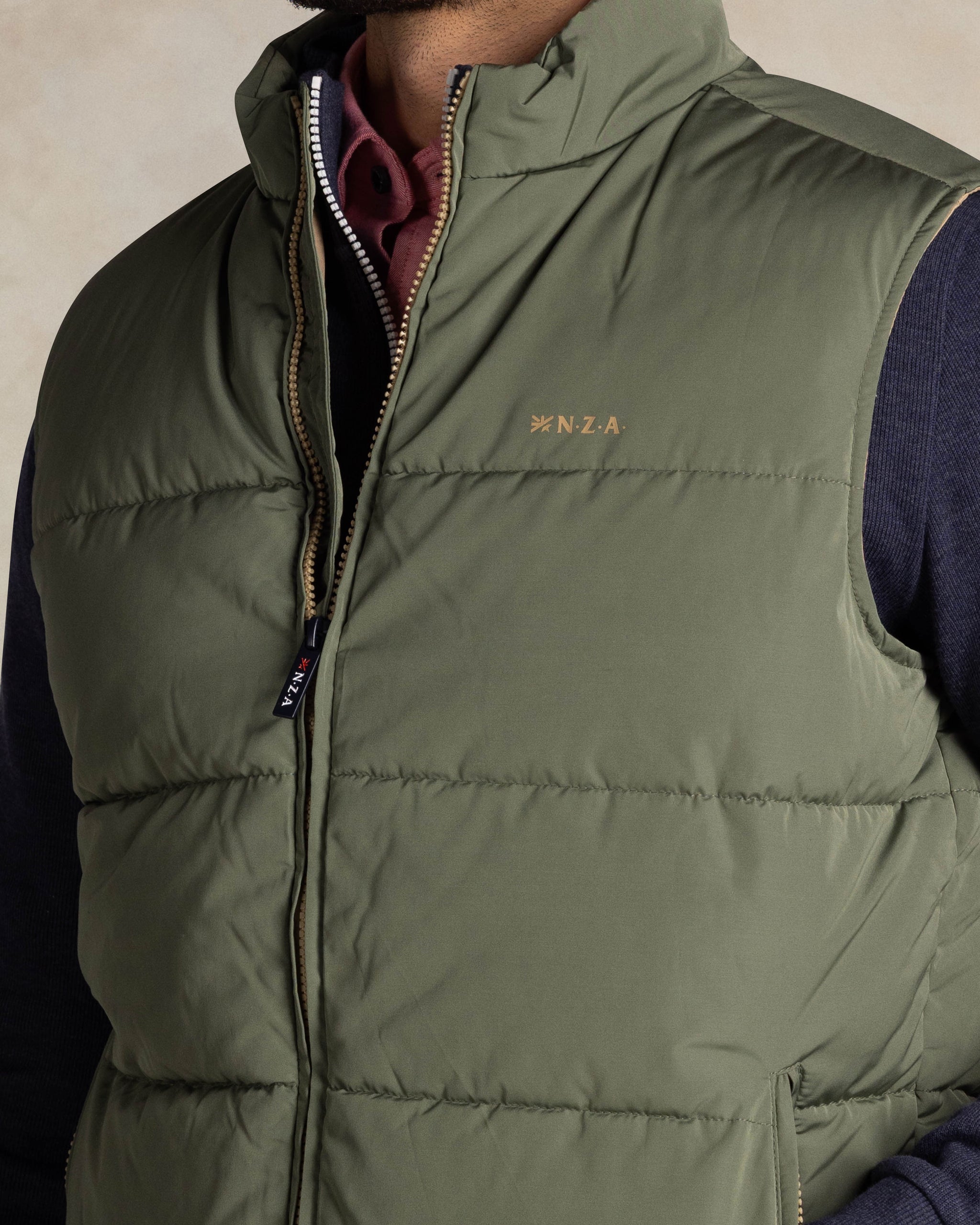 Groene gewatteerde bodywarmer Groene gewatteerde bodywarmer