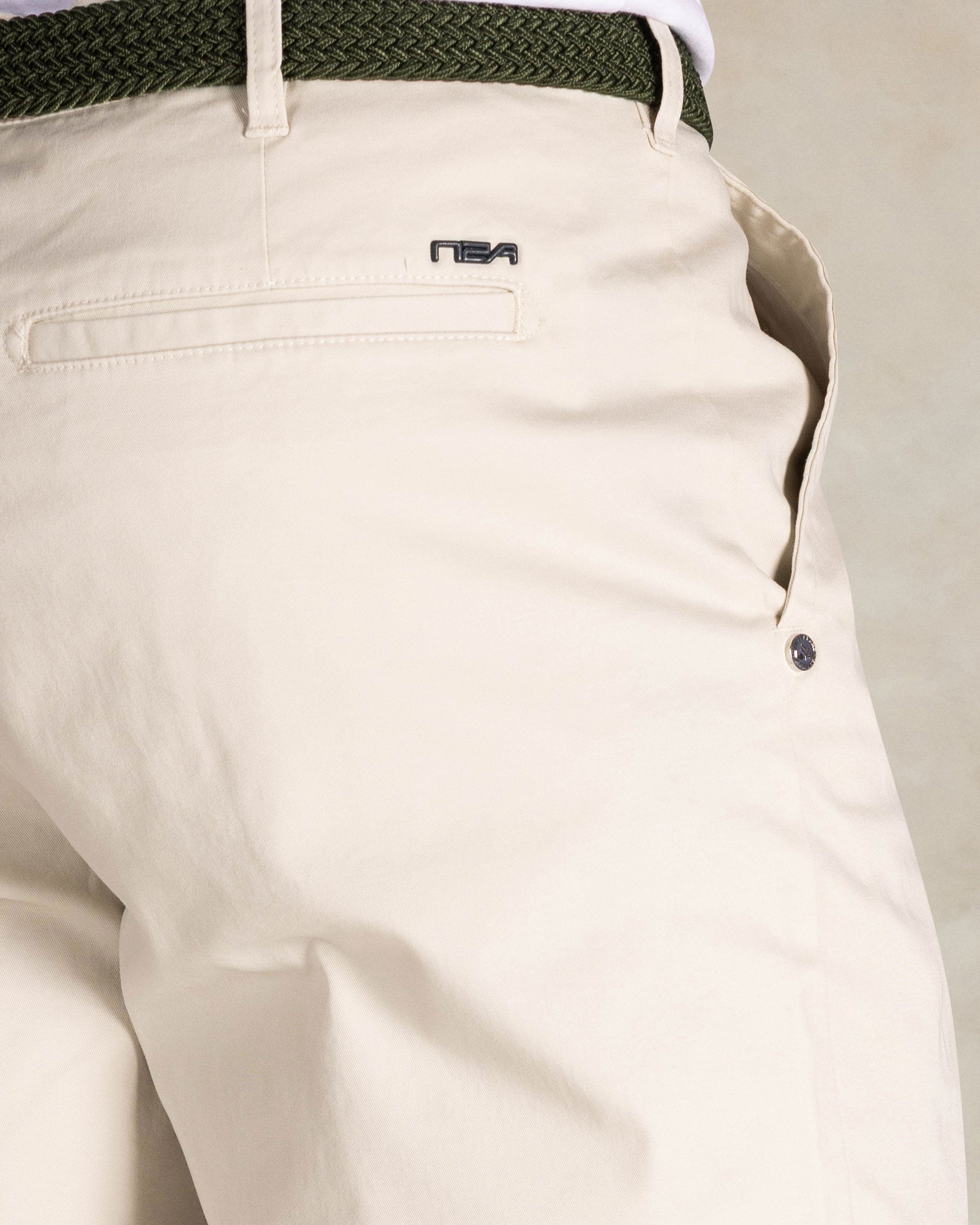 Ecru katoenen stretch broek Ecru katoenen stretch broek