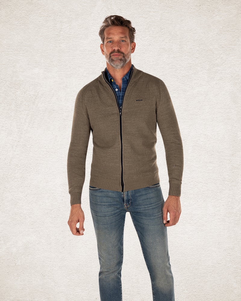 Cárdigan de algodón de color liso Cárdigan de algodón de color liso