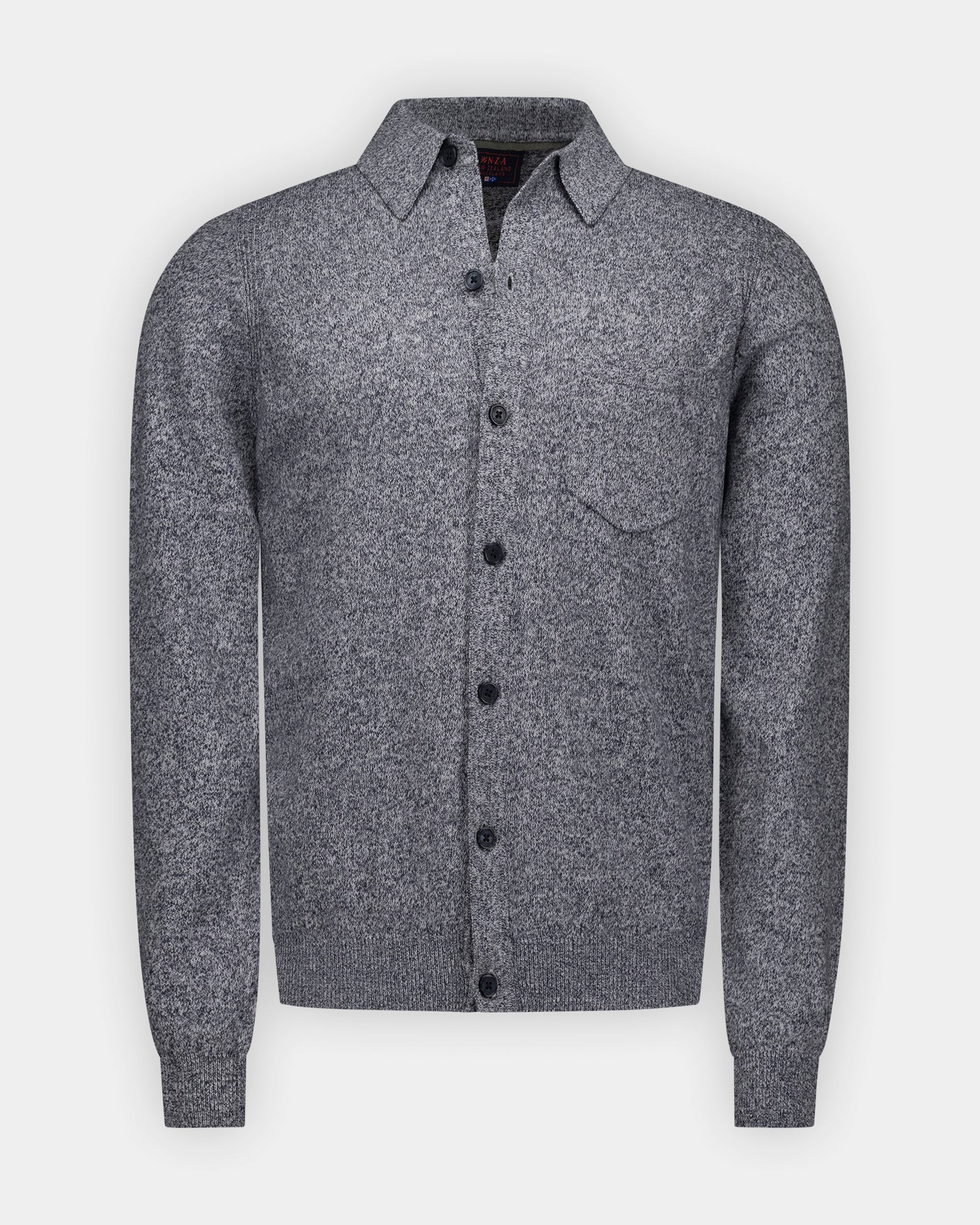 Blauwe katoenen trui met knopen Blauwe katoenen trui met knopen