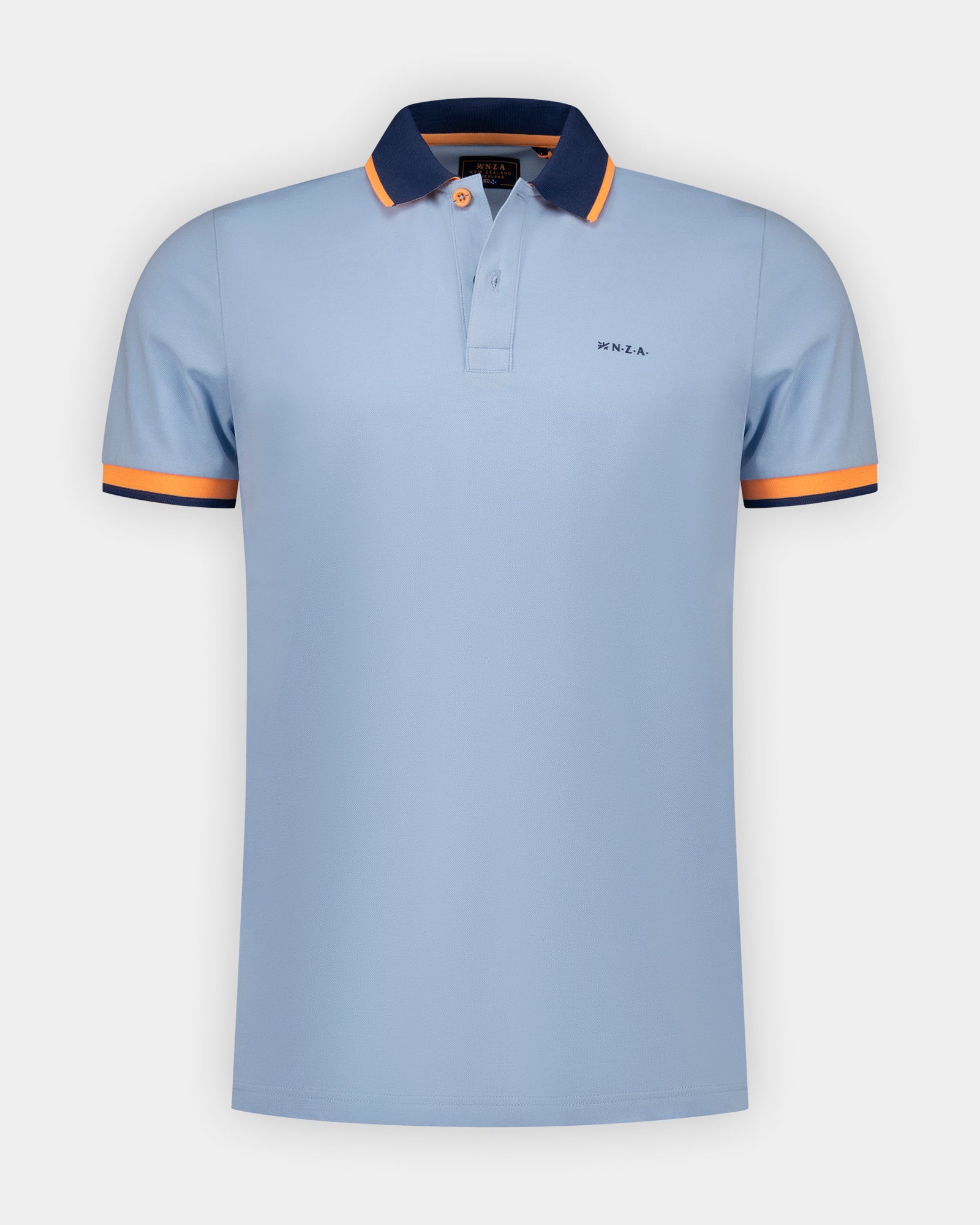 Lichtblauwe katoenen stretch polo Lichtblauwe katoenen stretch polo