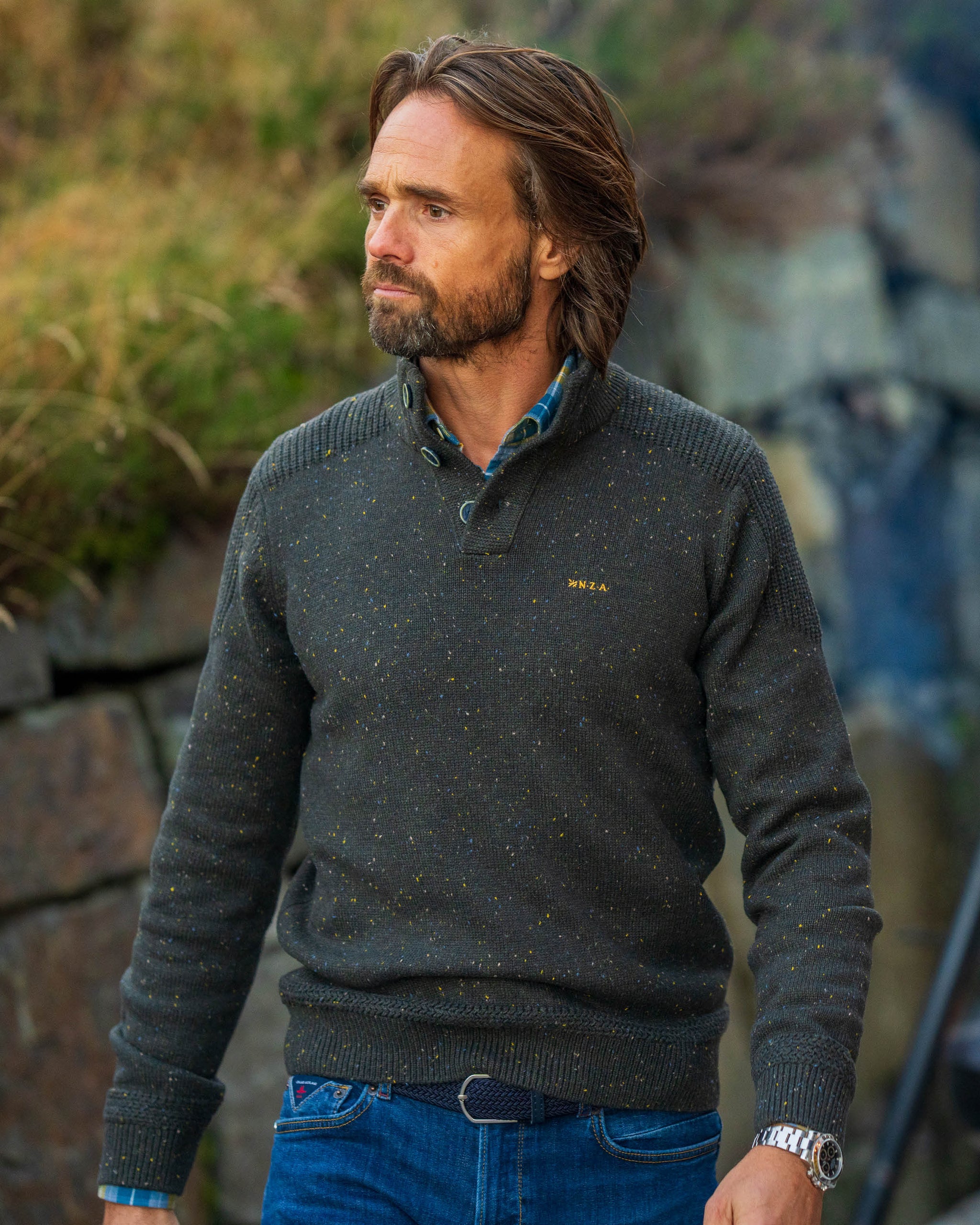 Donkergroene katoenen knitwear Donkergroene katoenen knitwear