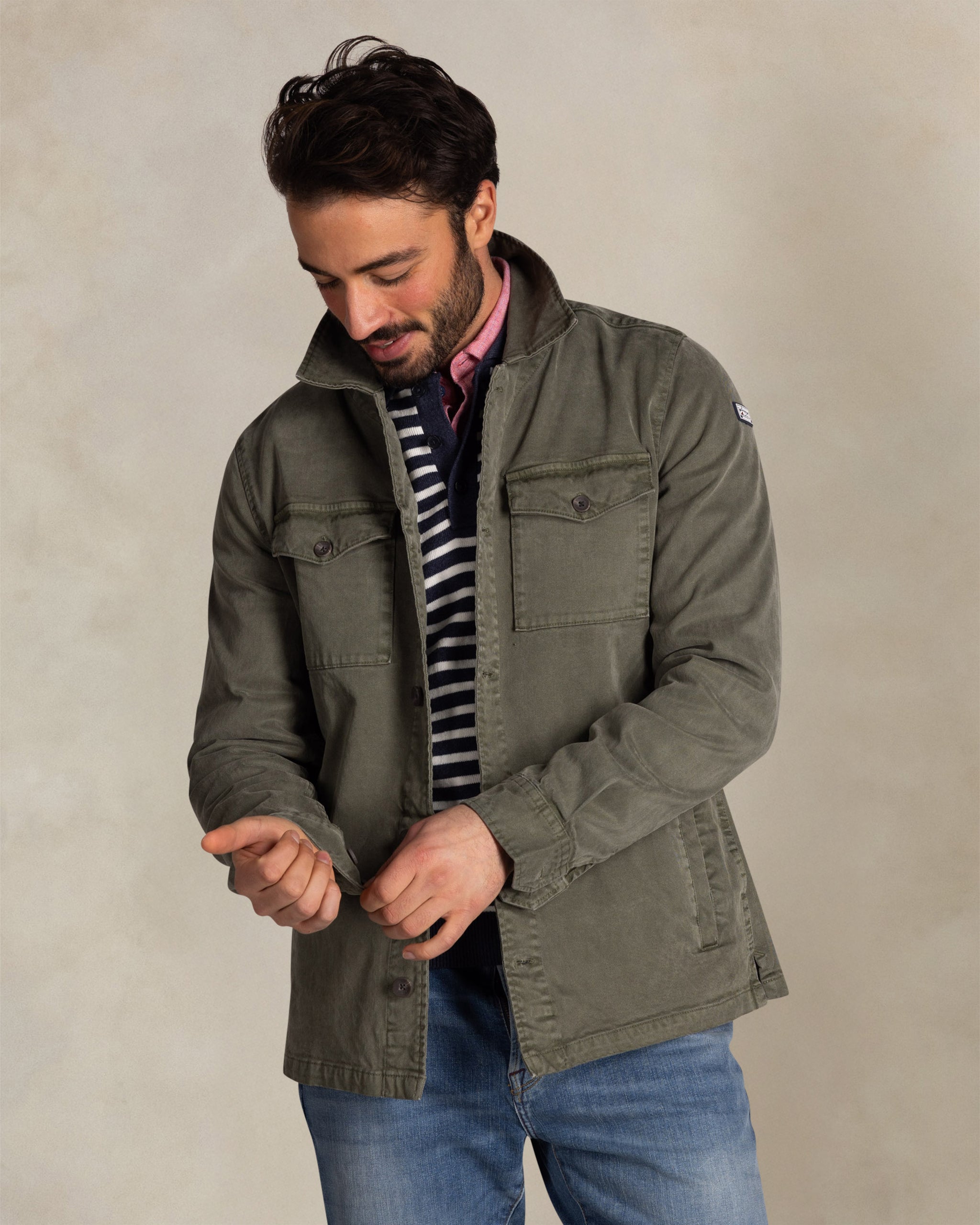 Grünes Stretch-Overshirt Grünes Stretch-Overshirt