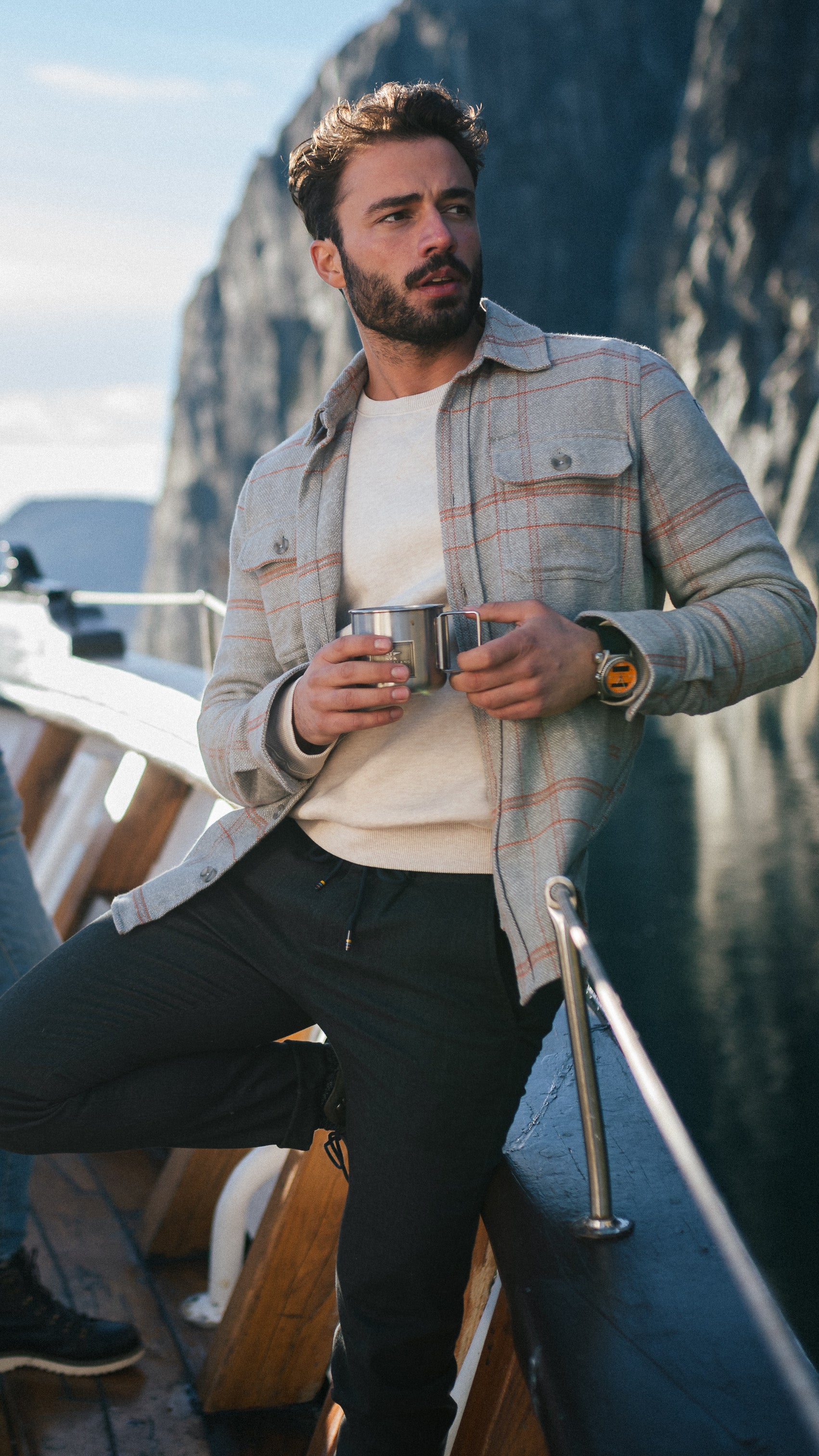 Green cotton overshirt - Pebble Green Green cotton overshirt - Pebble Green