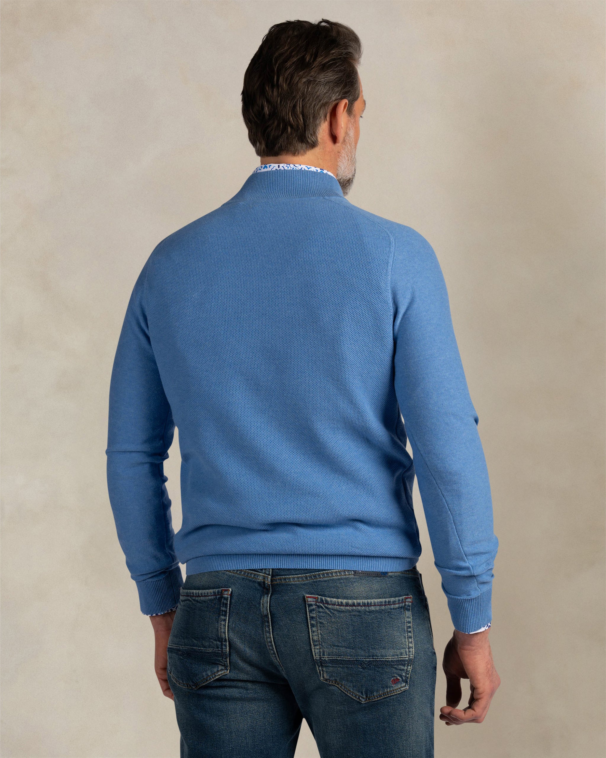 Light blue 100% cotton quarter zip pullover Light blue 100% cotton quarter zip pullover