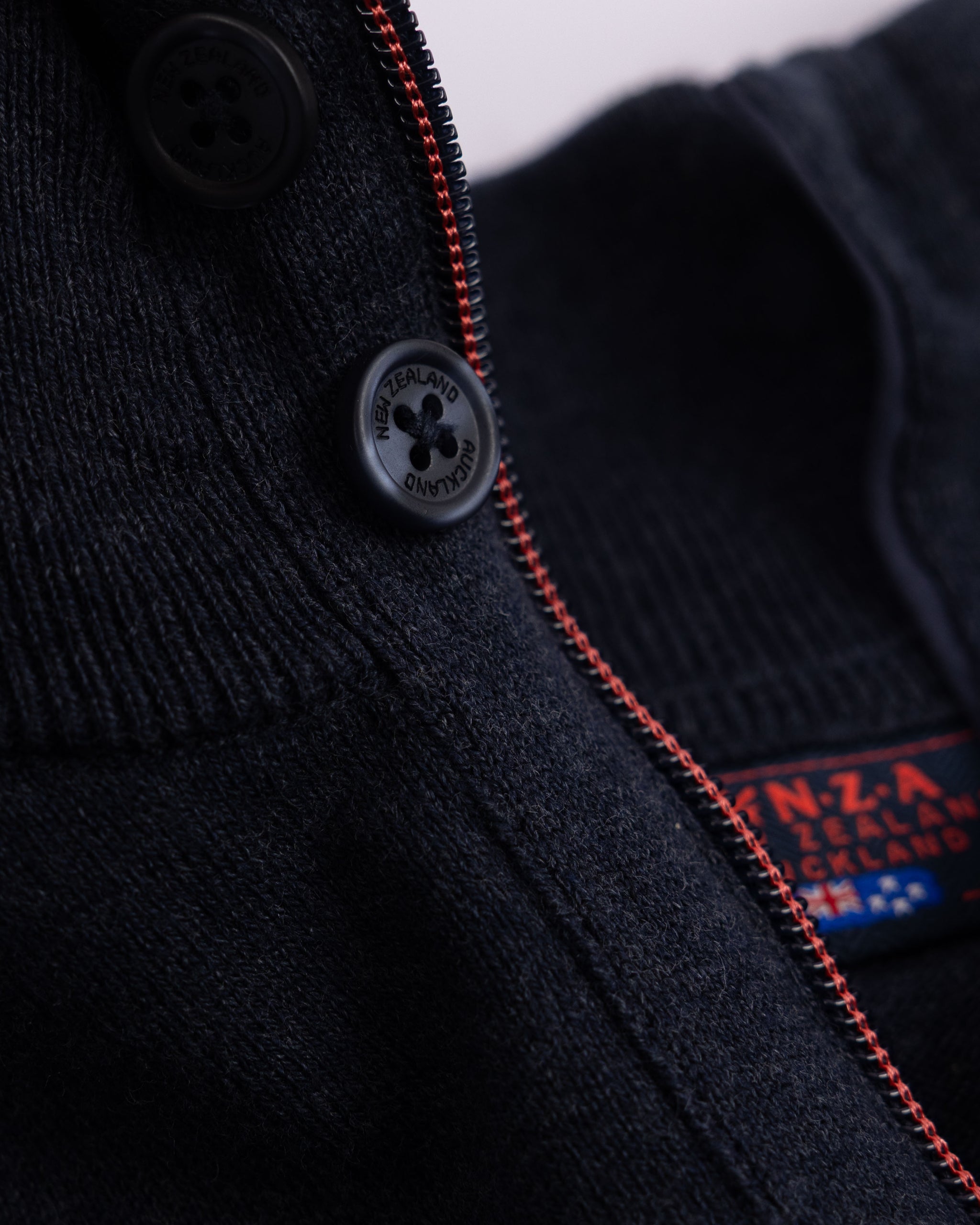 Blauwe katoenen quarter zip trui Blauwe katoenen quarter zip trui