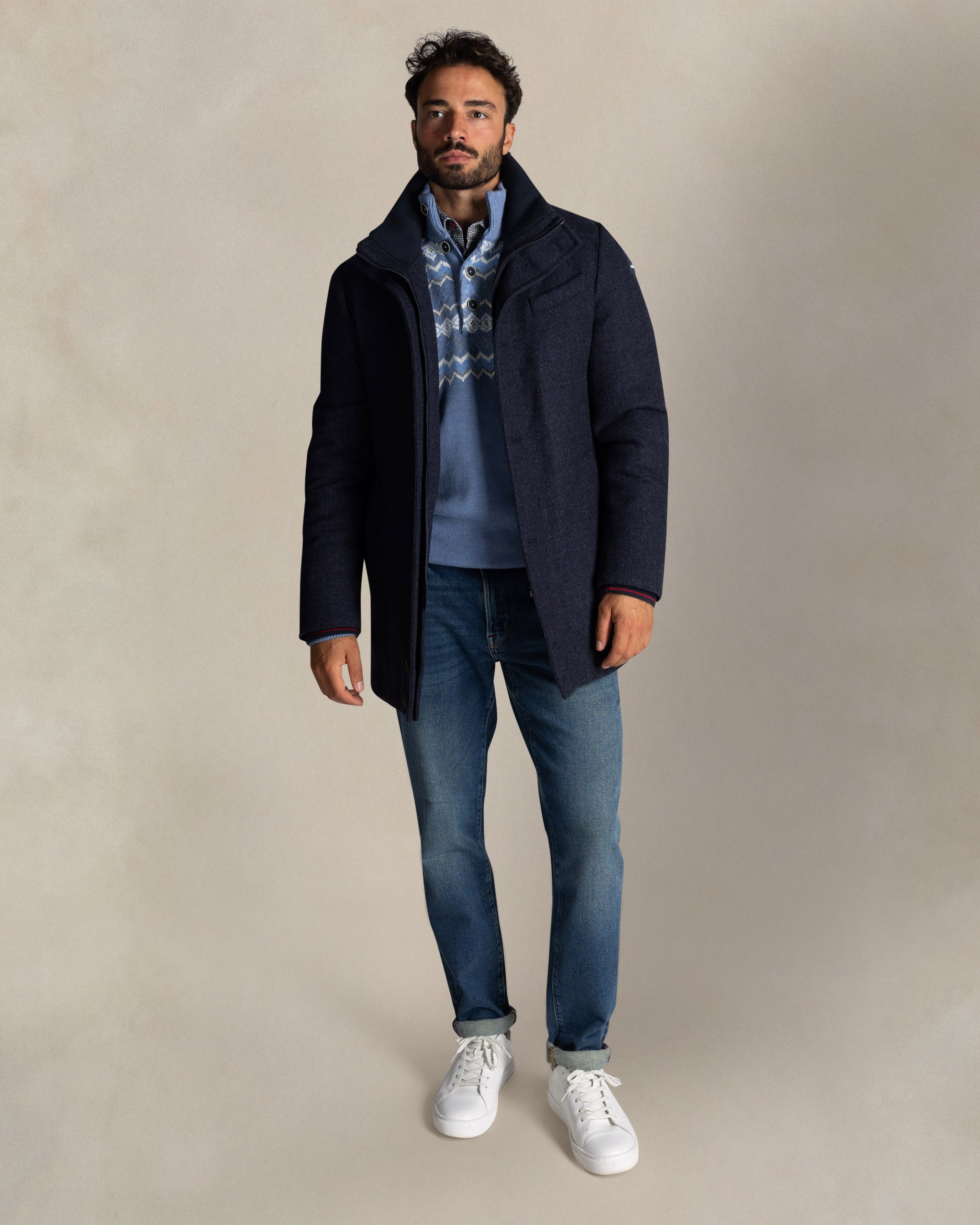 Manteau en laine bleu Manteau en laine bleu