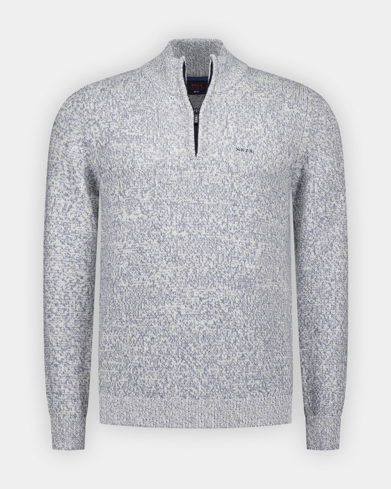 Licht Blauwe katoenen quarter zip trui Licht Blauwe katoenen quarter zip trui