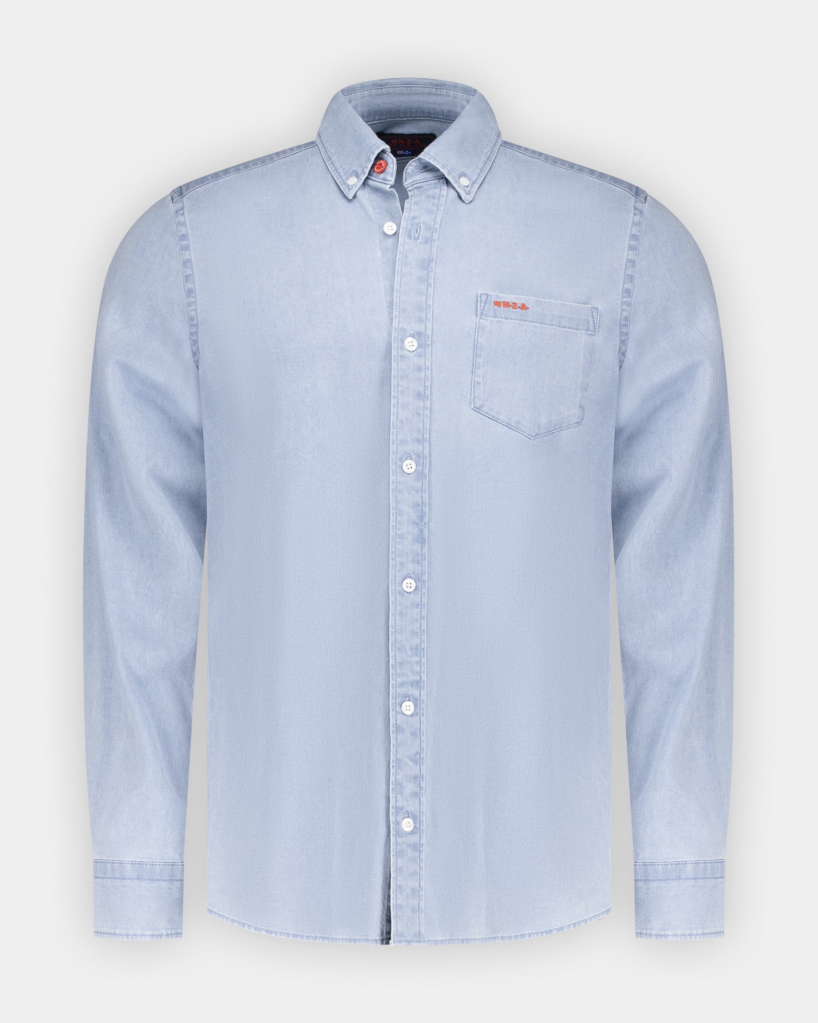 Blaues Baumwoll-Stretchhemd Blaues Baumwoll-Stretchhemd