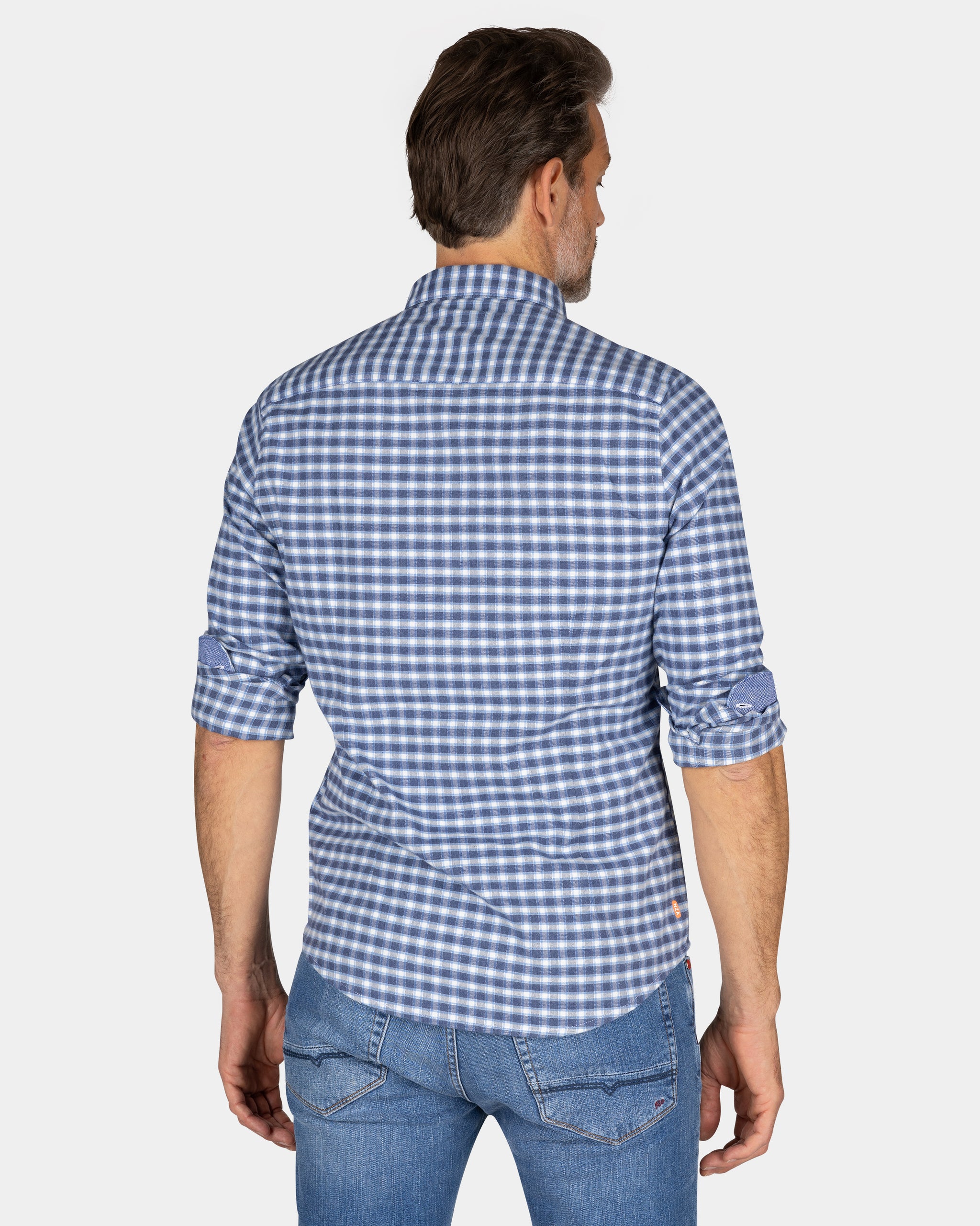 Blauw wit geruit overhemd - Autumn Navy Blauw wit geruit overhemd - Autumn Navy