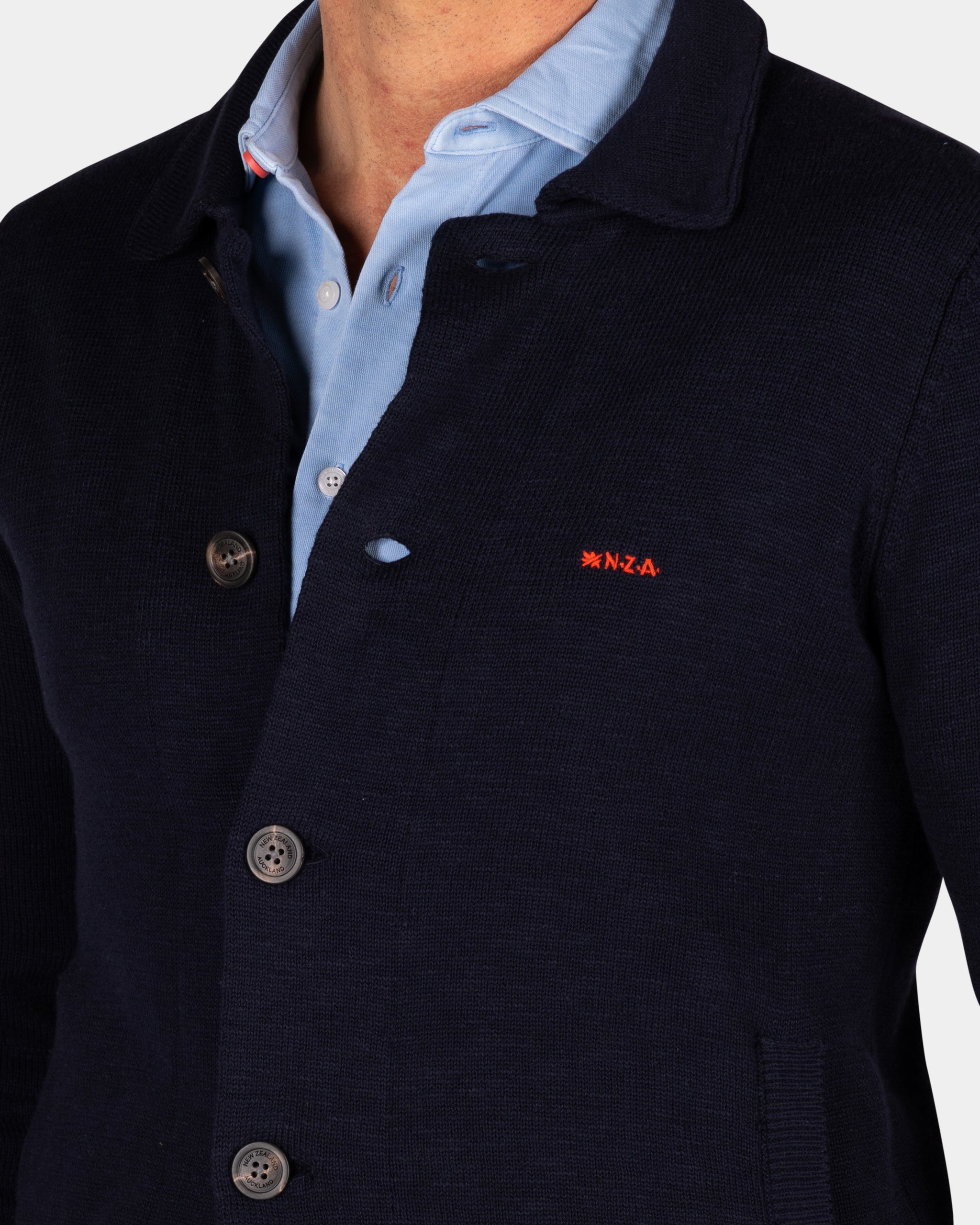 Donkerblauw katoenen overshirt Donkerblauw katoenen overshirt