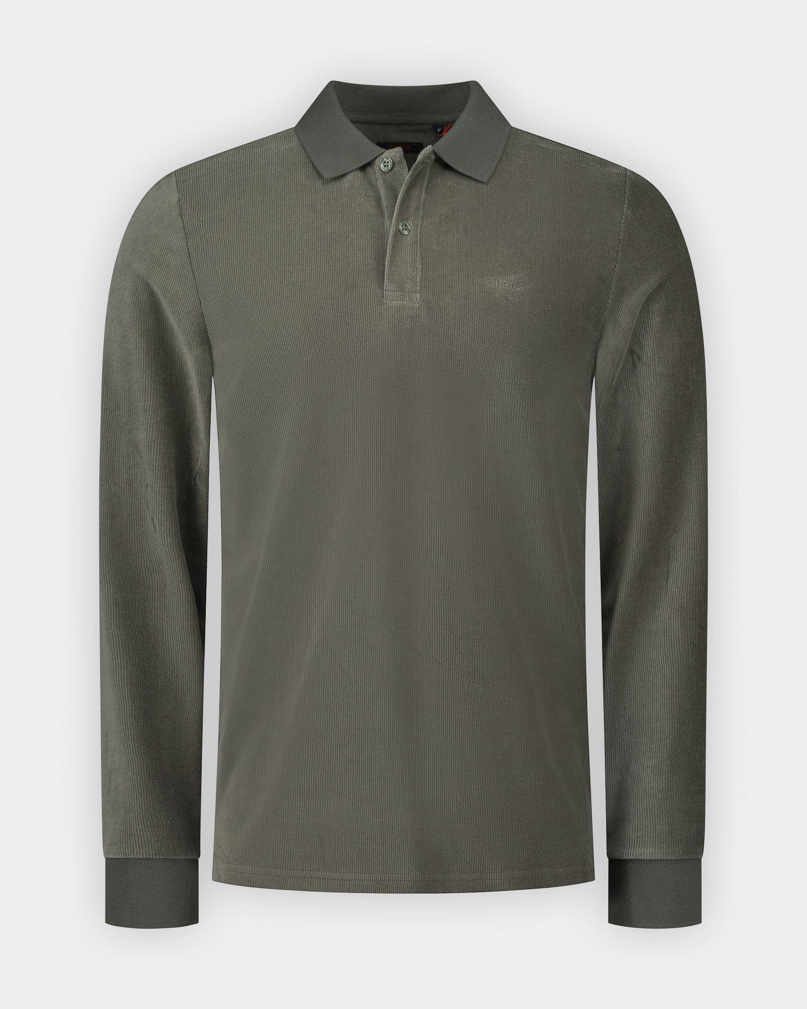 Green cotton long-sleeve polo Green cotton long-sleeve polo