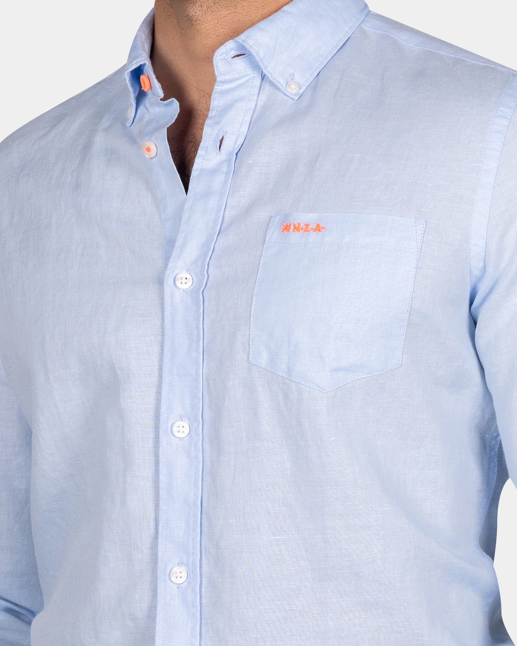Leinenhemd mit Stretch - Light Sky Leinenhemd mit Stretch - Light Sky
