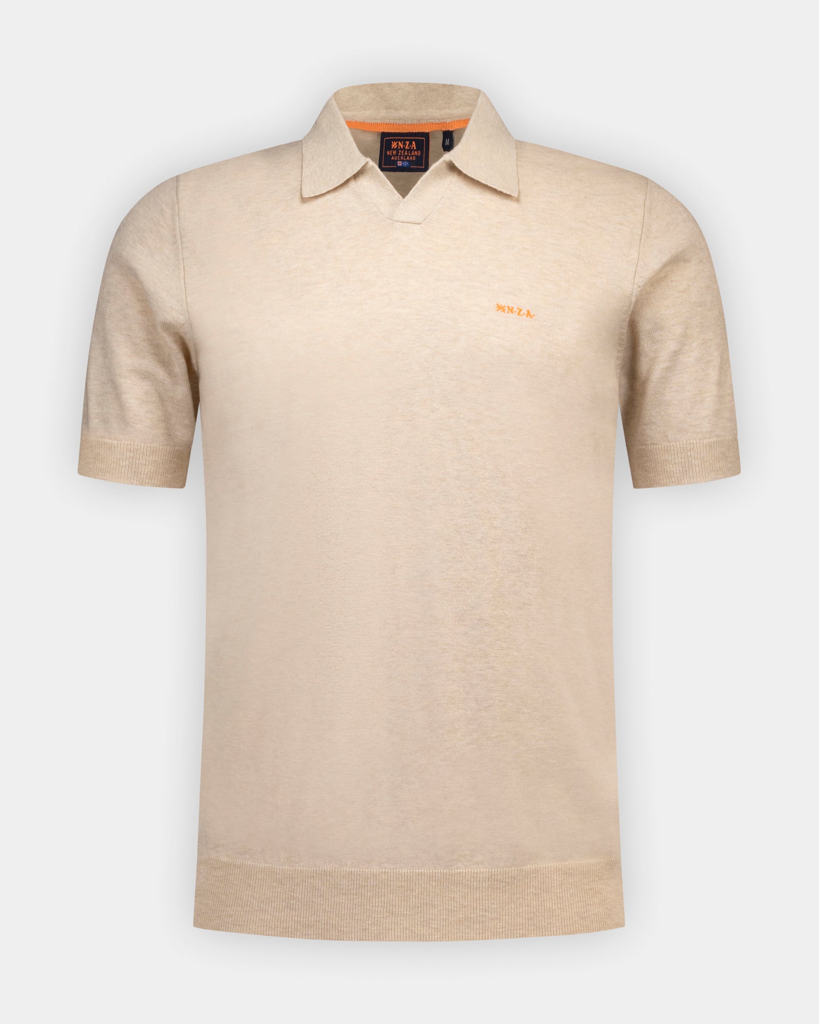 Polo tricoté écru en coton et lin Polo tricoté écru en coton et lin