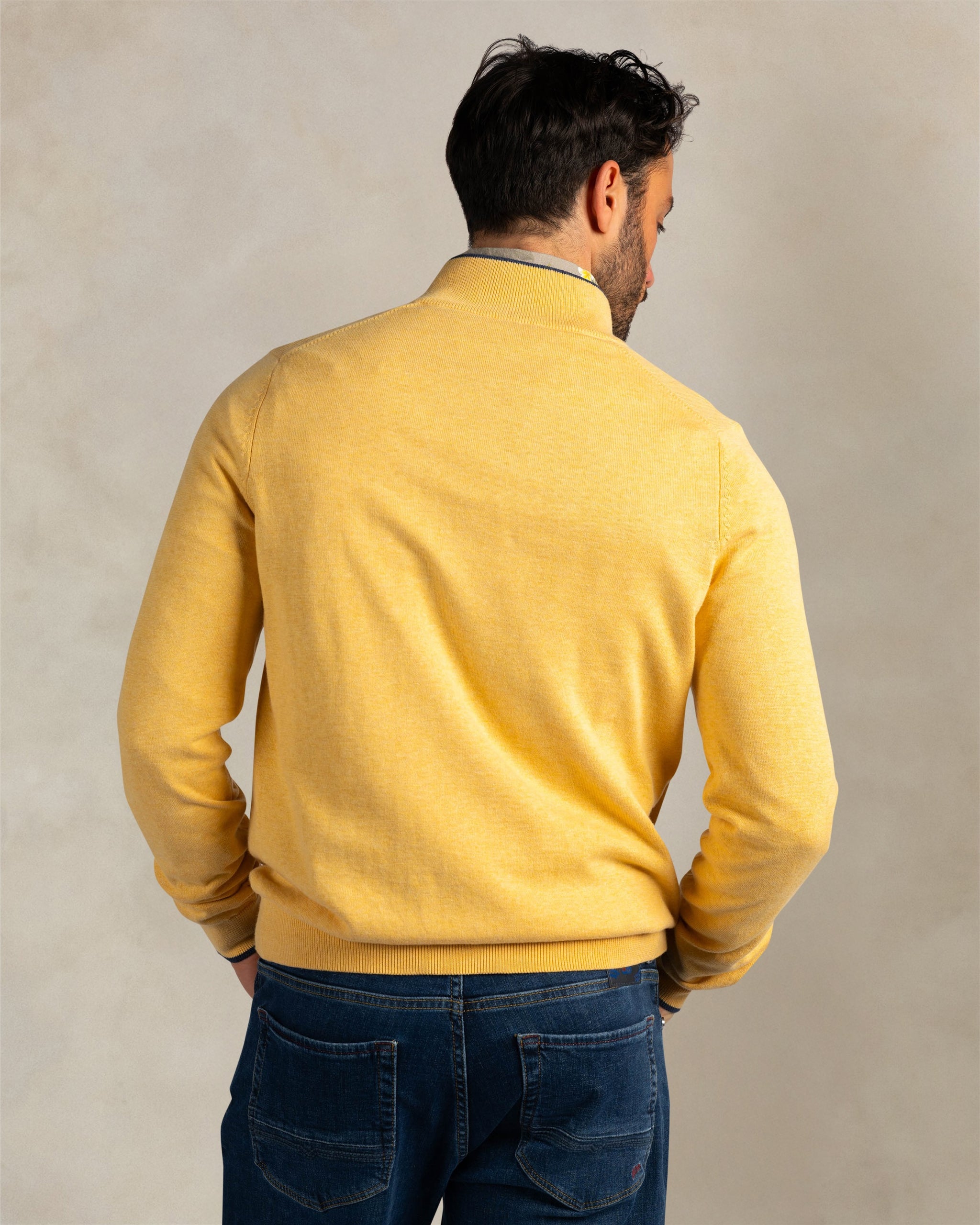 Yellow 100% cotton quarter zip pullover Yellow 100% cotton quarter zip pullover