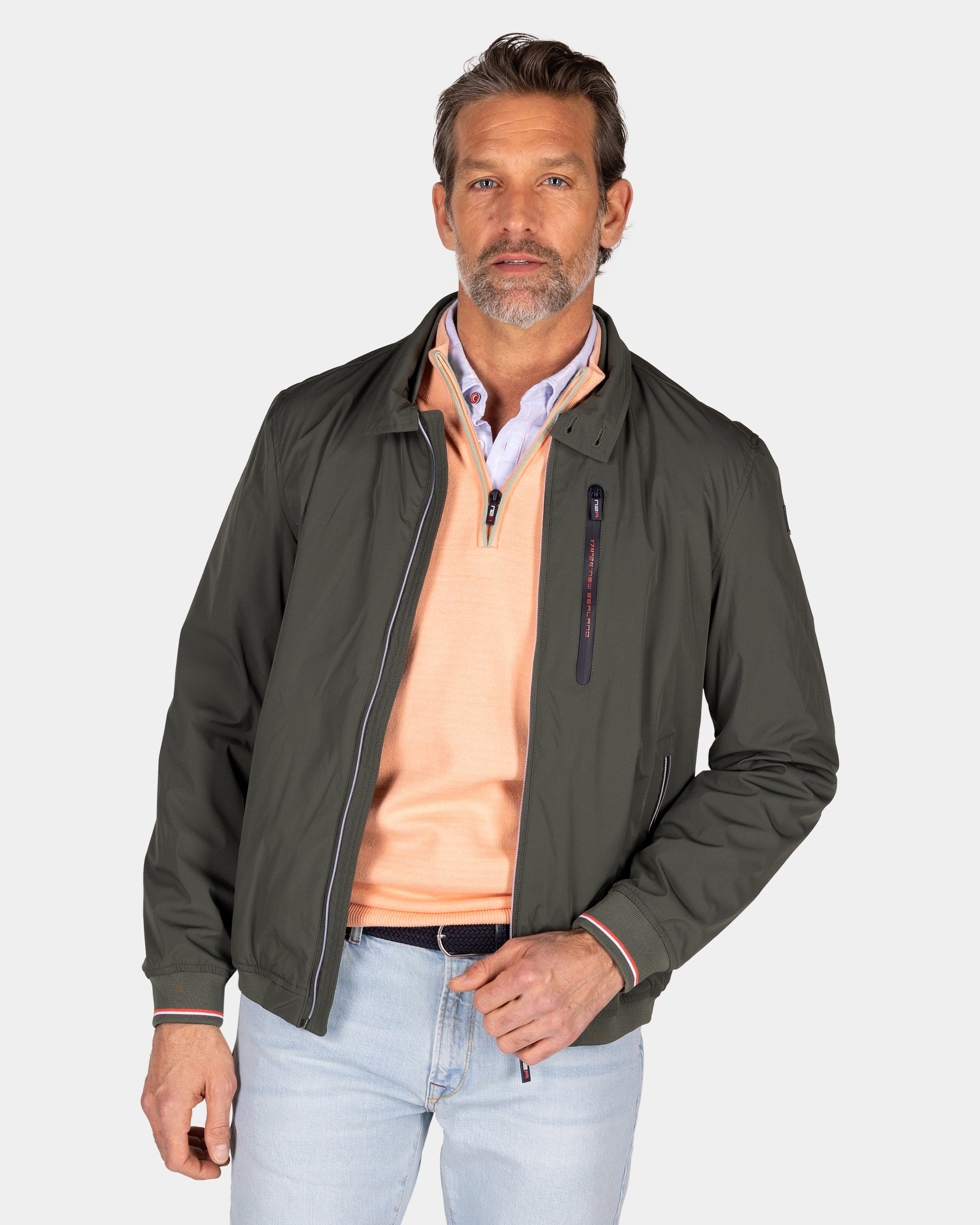 Green bomber jacket with stretch Green bomber jacket with stretch