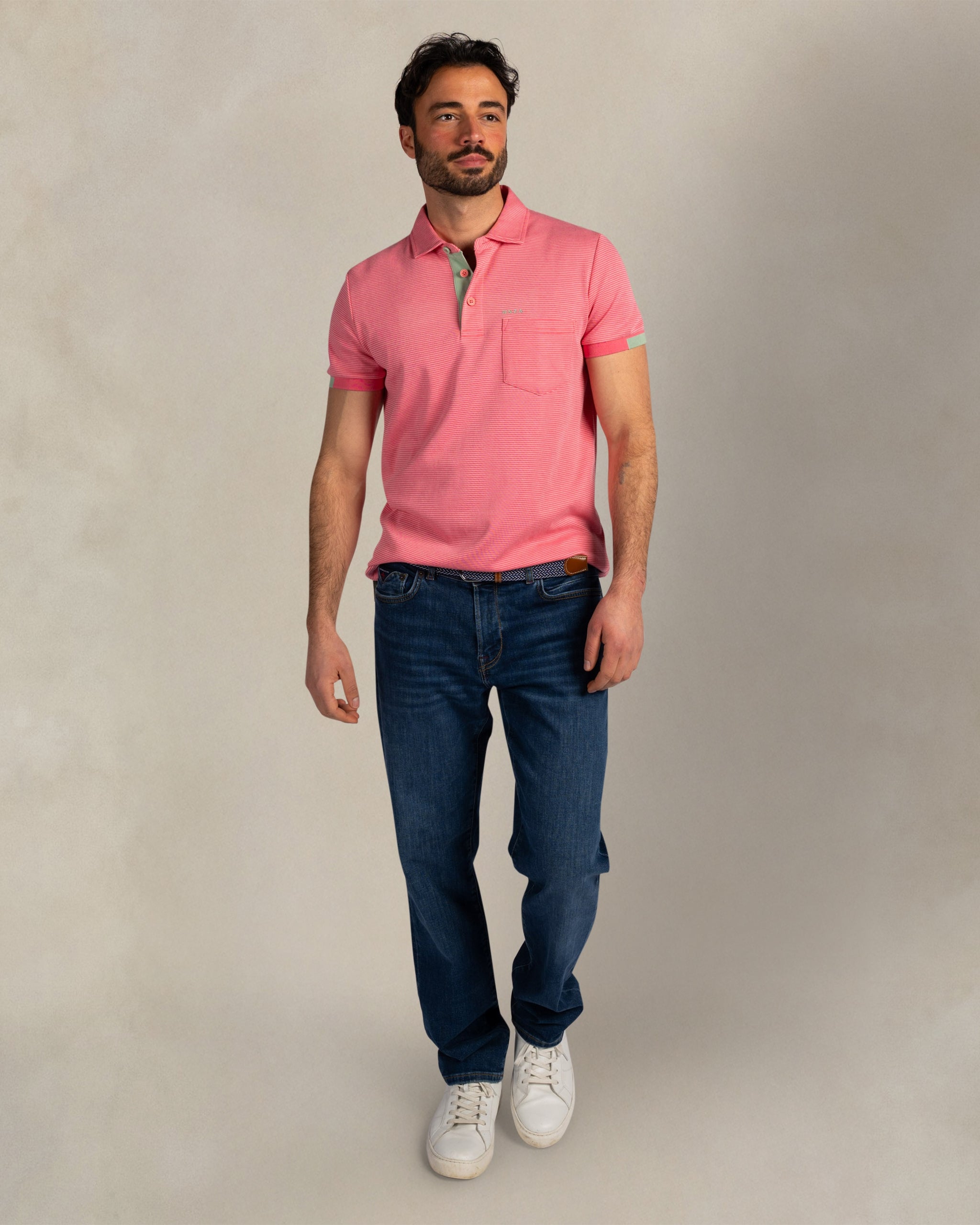 Roze stretch polo Roze stretch polo