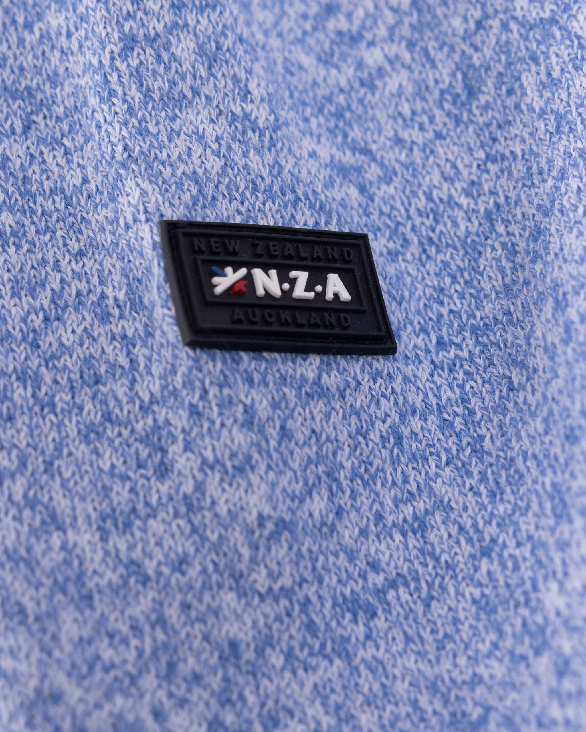 Blauwe katoenen quarter zip trui Blauwe katoenen quarter zip trui