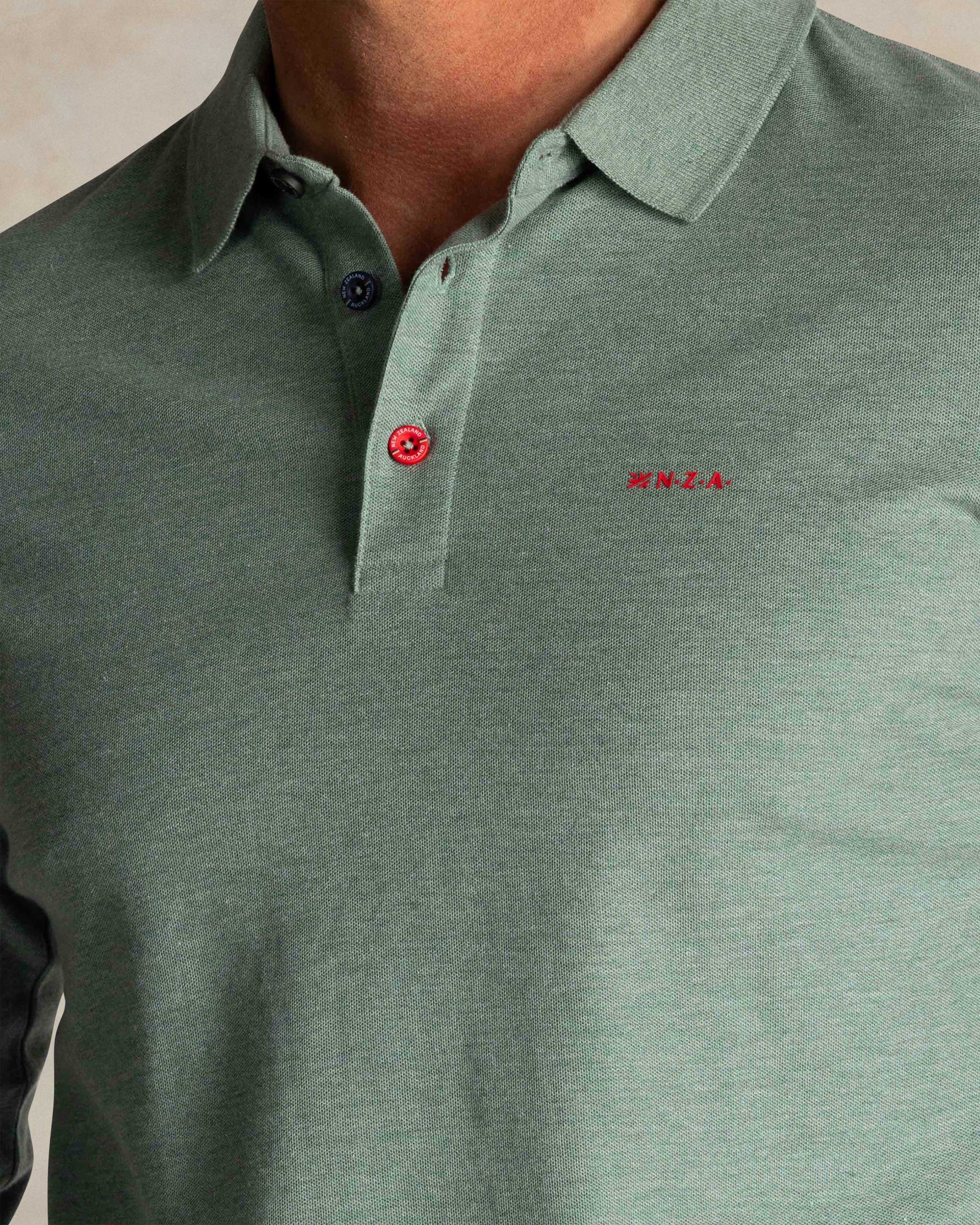 Groen katoenen polo shirt lang Groen katoenen polo shirt lang