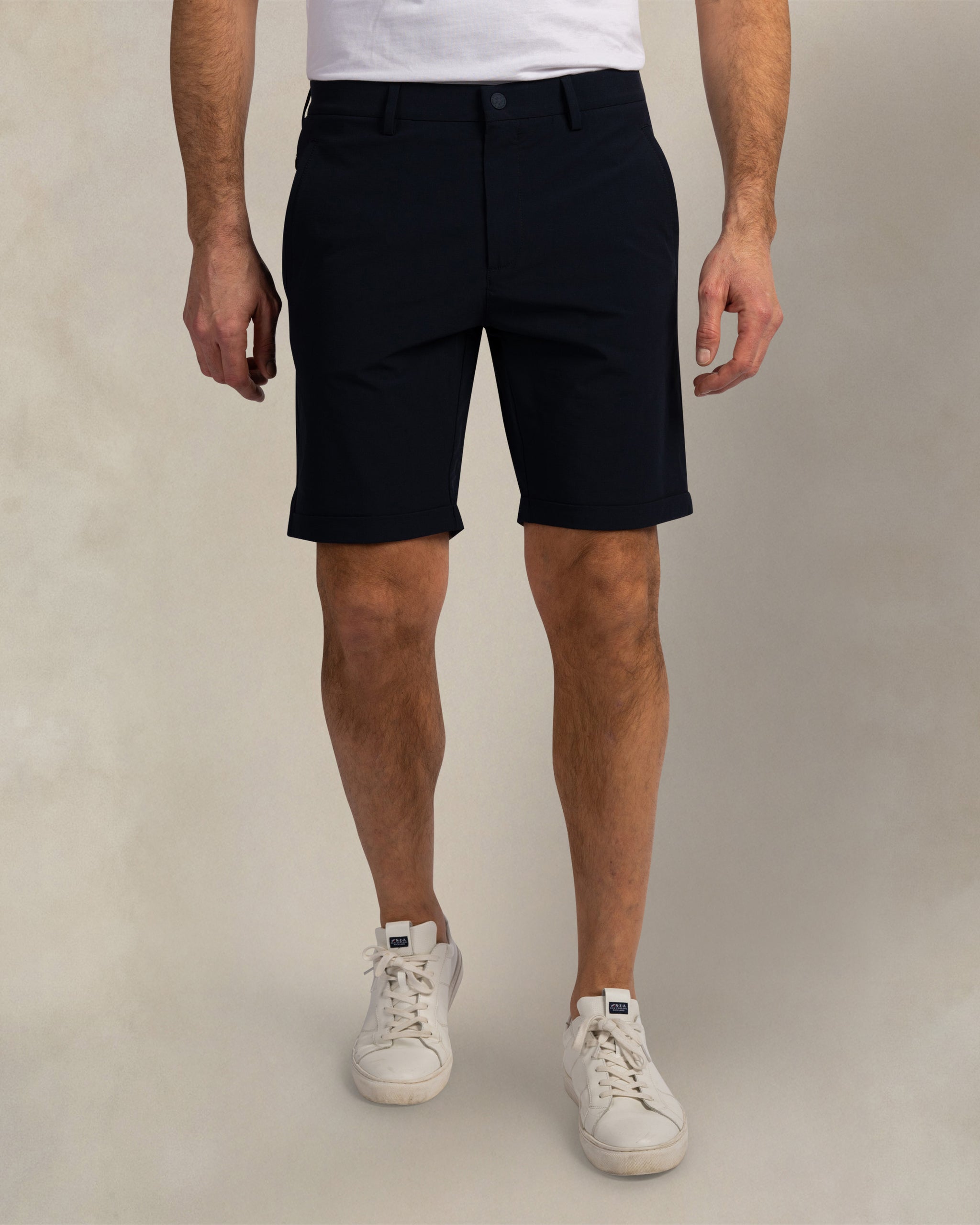 Donkerblauwe sportieve stretch shorts Donkerblauwe sportieve stretch shorts